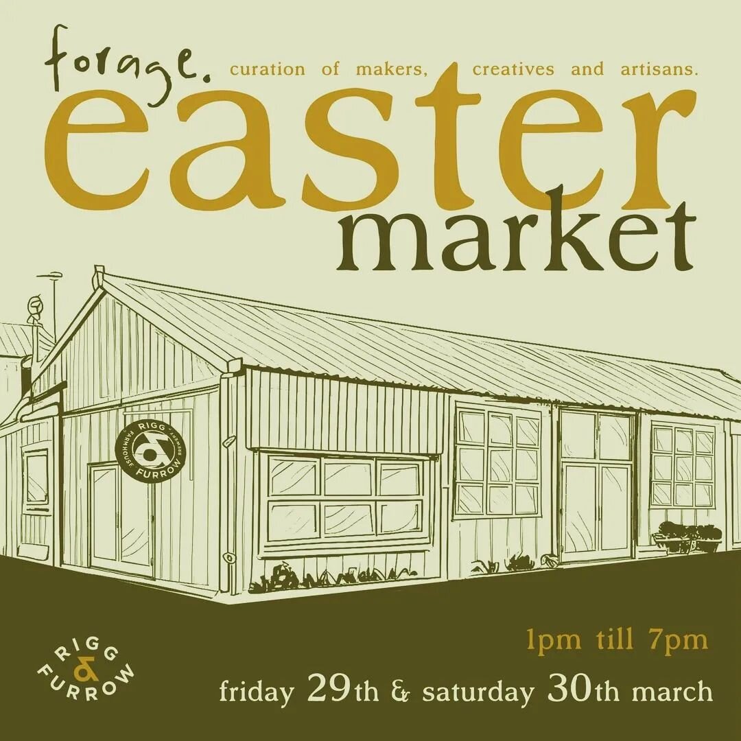 I'll be here on Easter Friday!

#Repost @foragelifestyle
&bull; &bull; &bull; &bull; &bull; &bull;
Rigg &amp; Furrow

We&rsquo;re super excited for our Forage Lifestyle Easter Market - a curated market full of makers, creatives and artisans! 🐣

Join