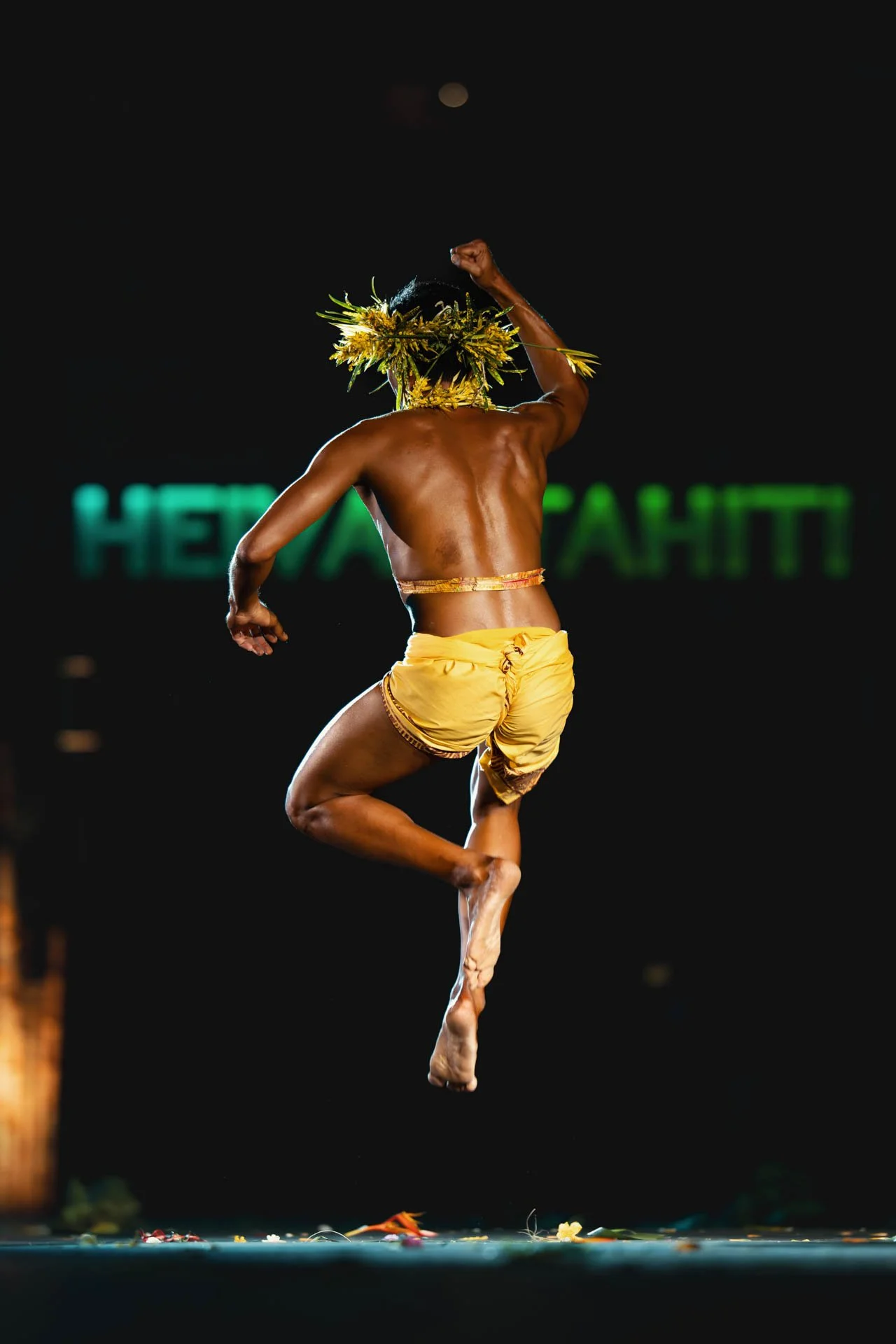 Saut d'un danseur de roi tahiti