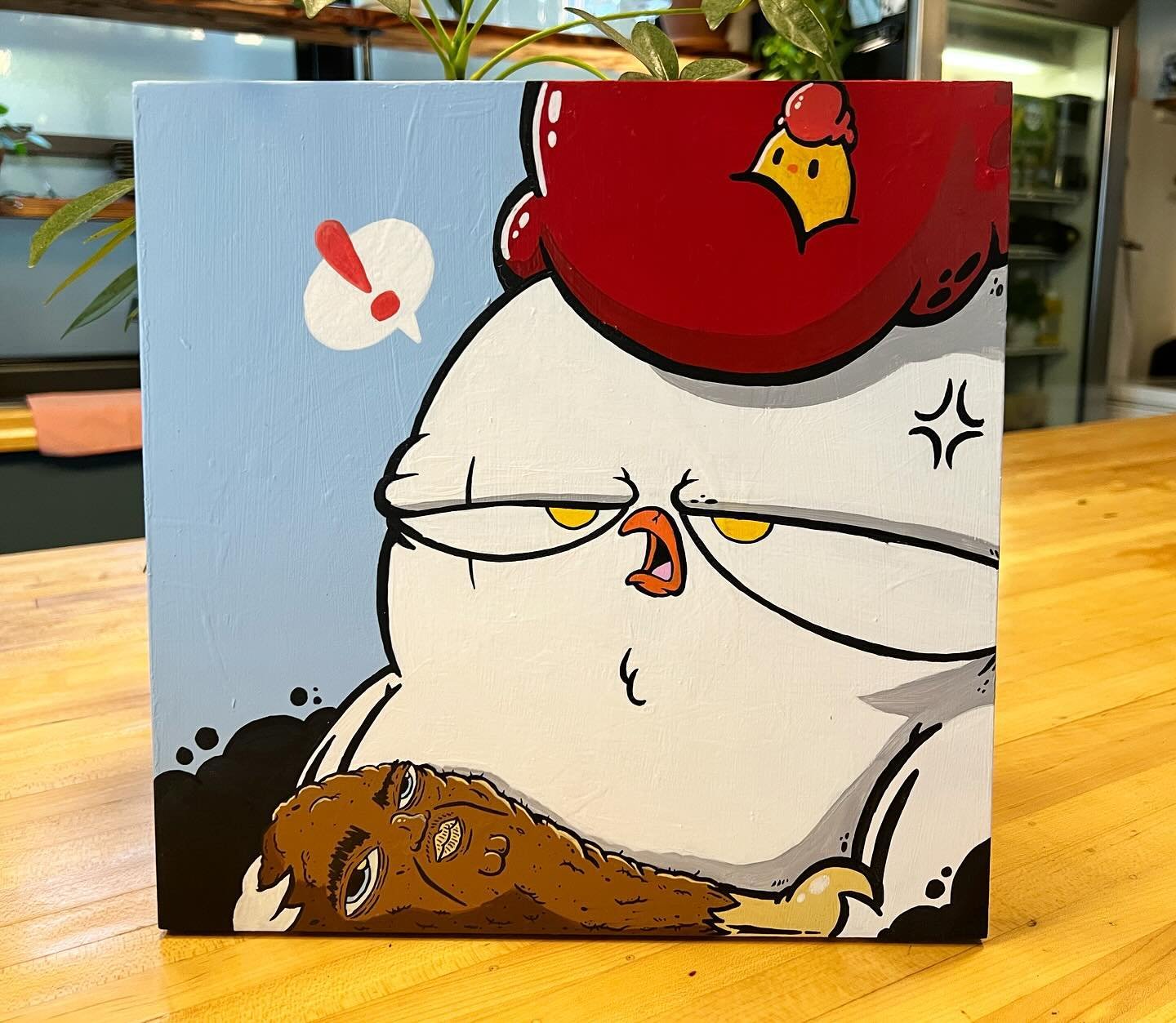 &ldquo;Finger lickin&rsquo; good&rdquo; my 12 x 12 piece for the welcome committee  show Out in Nashville. Hosted by @odd.grass at @visualminds.co 
.
Be sure to swing by the show on May 18th to check out over 70+ artists 
.
#birdmilk #chicago #art #n
