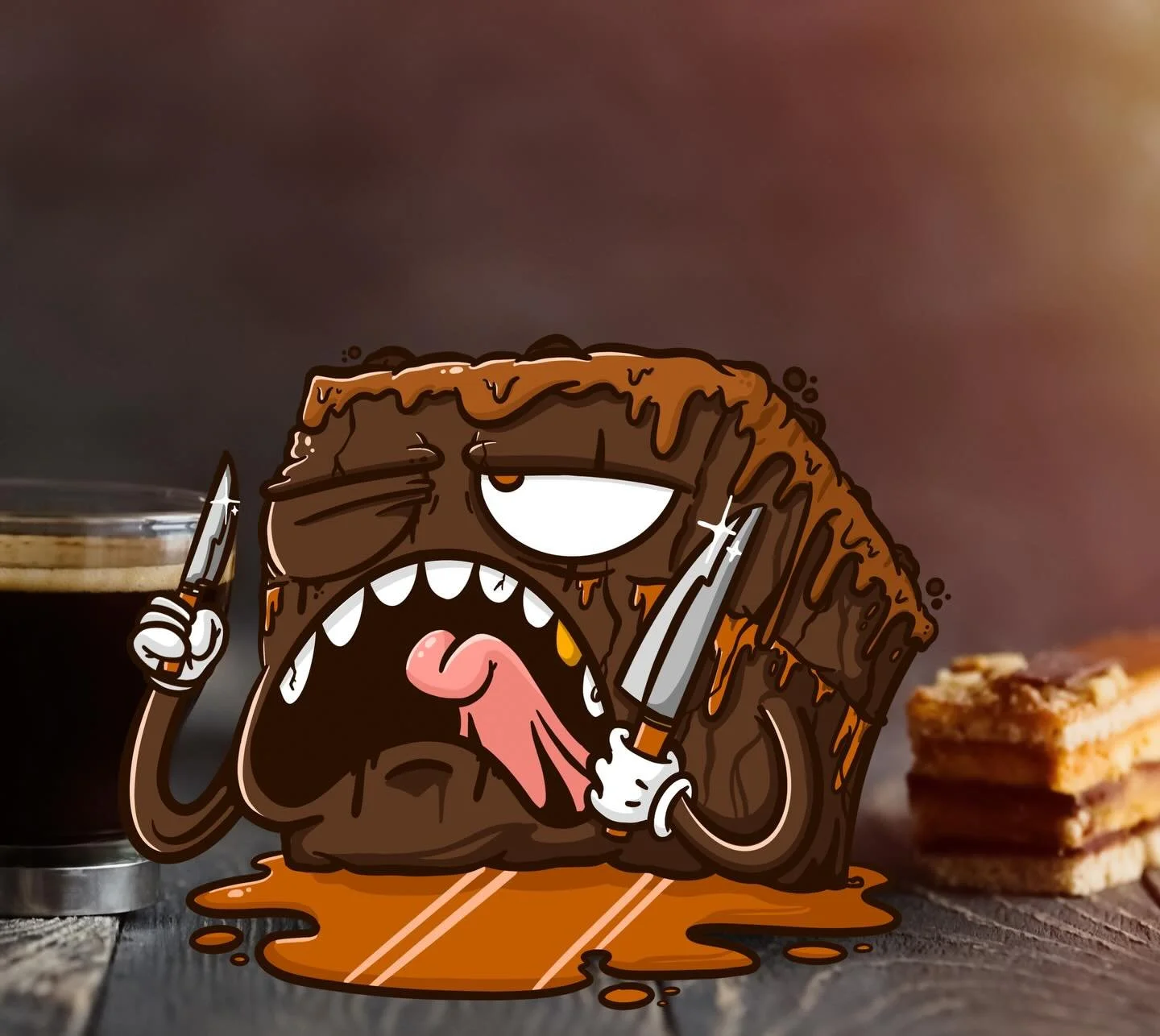 Barry the Killer brownie&hellip;He&rsquo;ll gut ya
.
🍪🍩Drop your favorite foods, snacks, meals, or treats below. I&rsquo;m going to sketch up a few of them