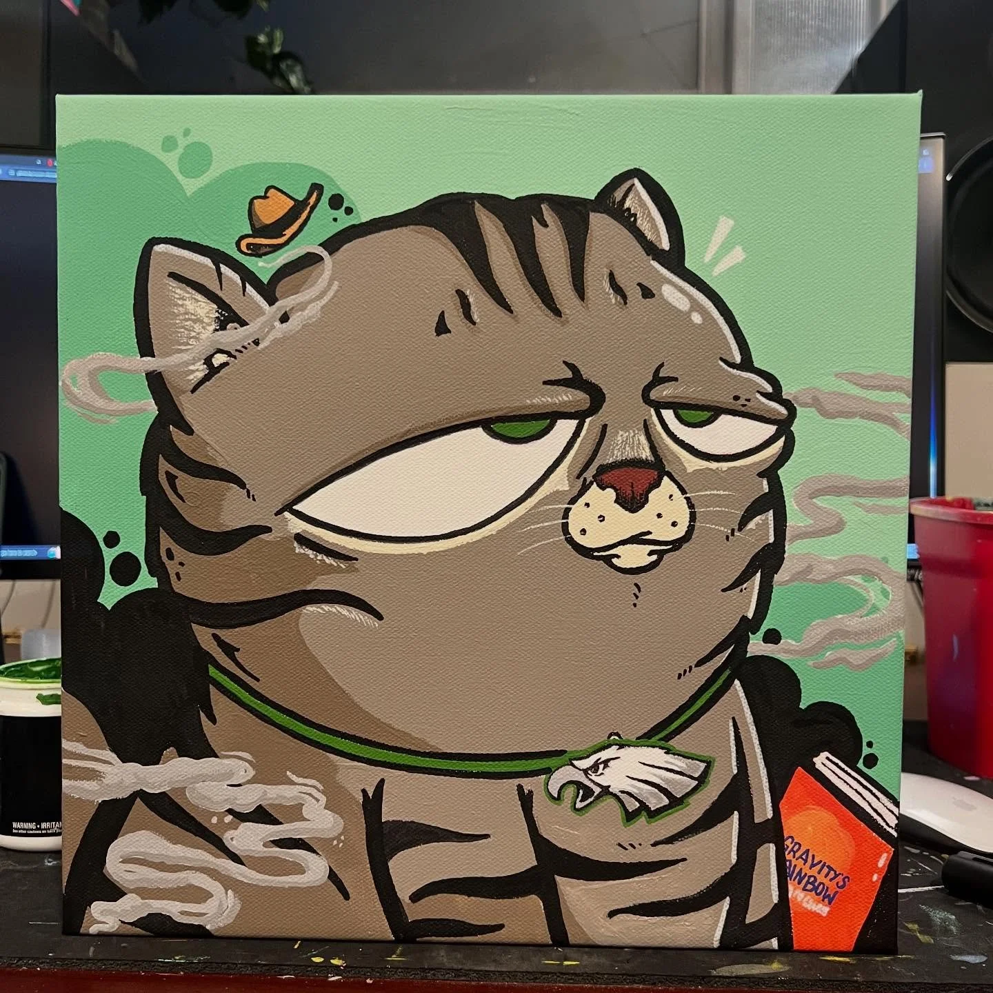 little holiday Commission of sweet Norman who recently crossed over the rainbow bridge 🥺❤️🐱
.
Thanks for allowing me to create a fun little portrait to remember him by! Finishing up a few more commissions and projects to start off 2026 with a few m