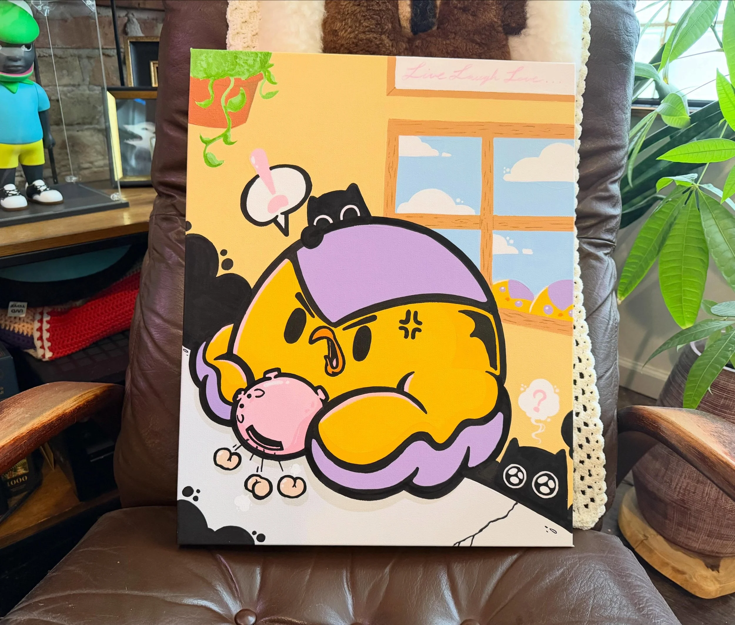&ldquo;Money Talks&rdquo; 16&rdquo; x 20&rdquo; acrylic on stretched canvas. Another piece from my duo show that is currently on display at Chicago truborn 
Swing by and check out all the fun work!
.
This pup is still available 
.
#birdmilk #chicago