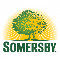 Somersby logo featuring a green tree against a sunrise backdrop with the text "SOMERSBY." below.