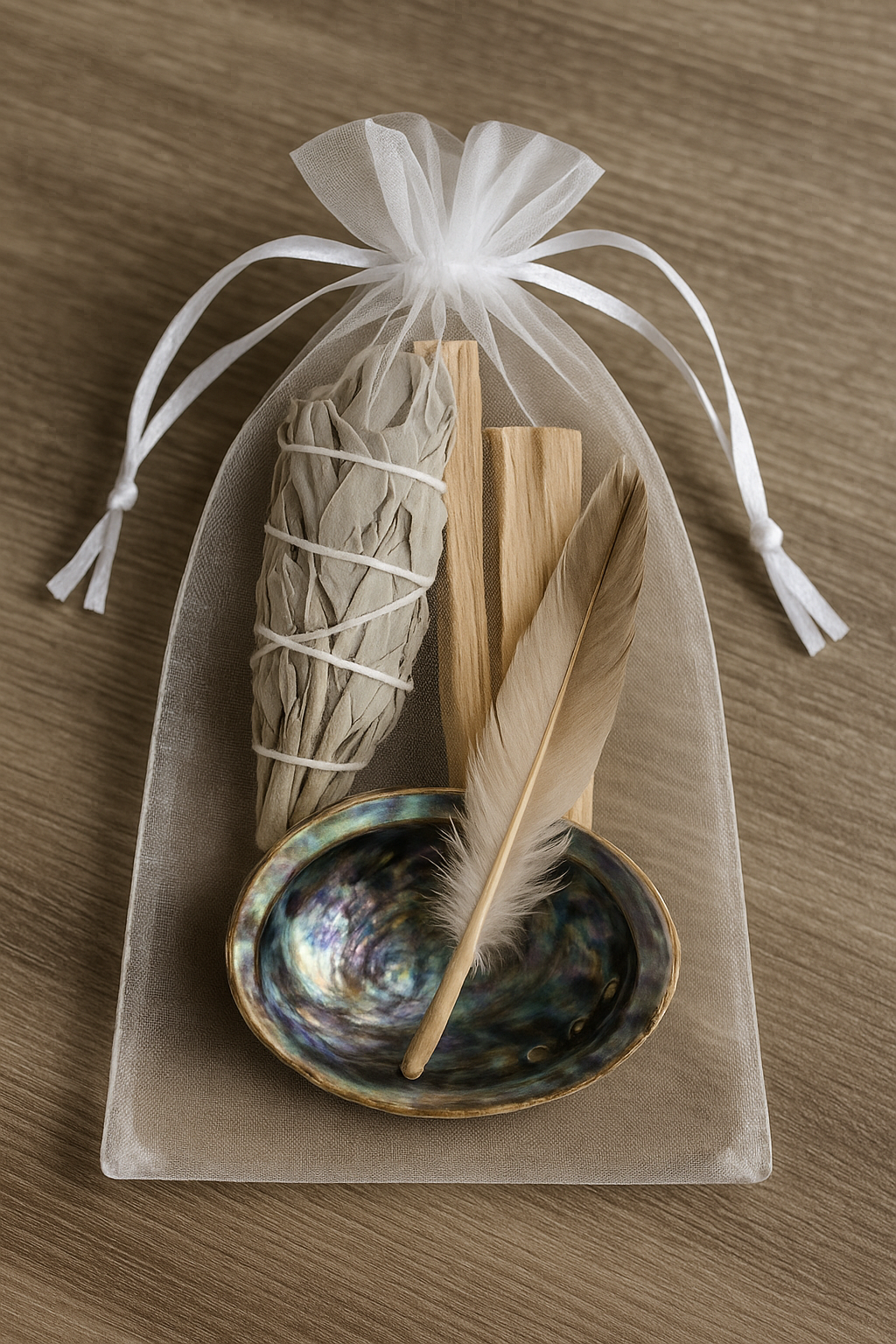 Sacred Smudging Set - A beautifully curated kit to cleanse heavy energy, purify your space, and invite peace and clarity into your day.