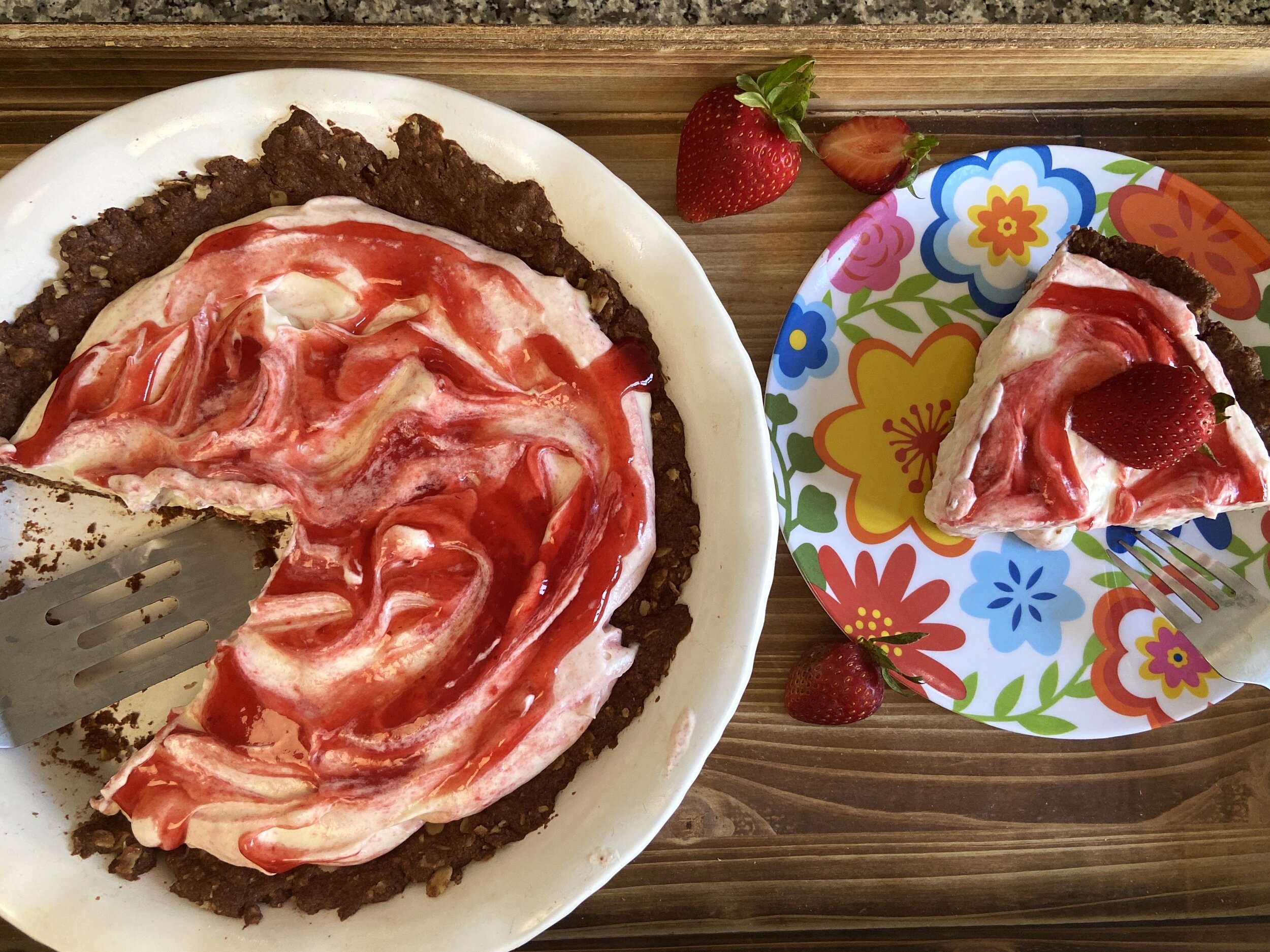 Cream Cheese Swirl Tart (Pie) With Chocolate Crust