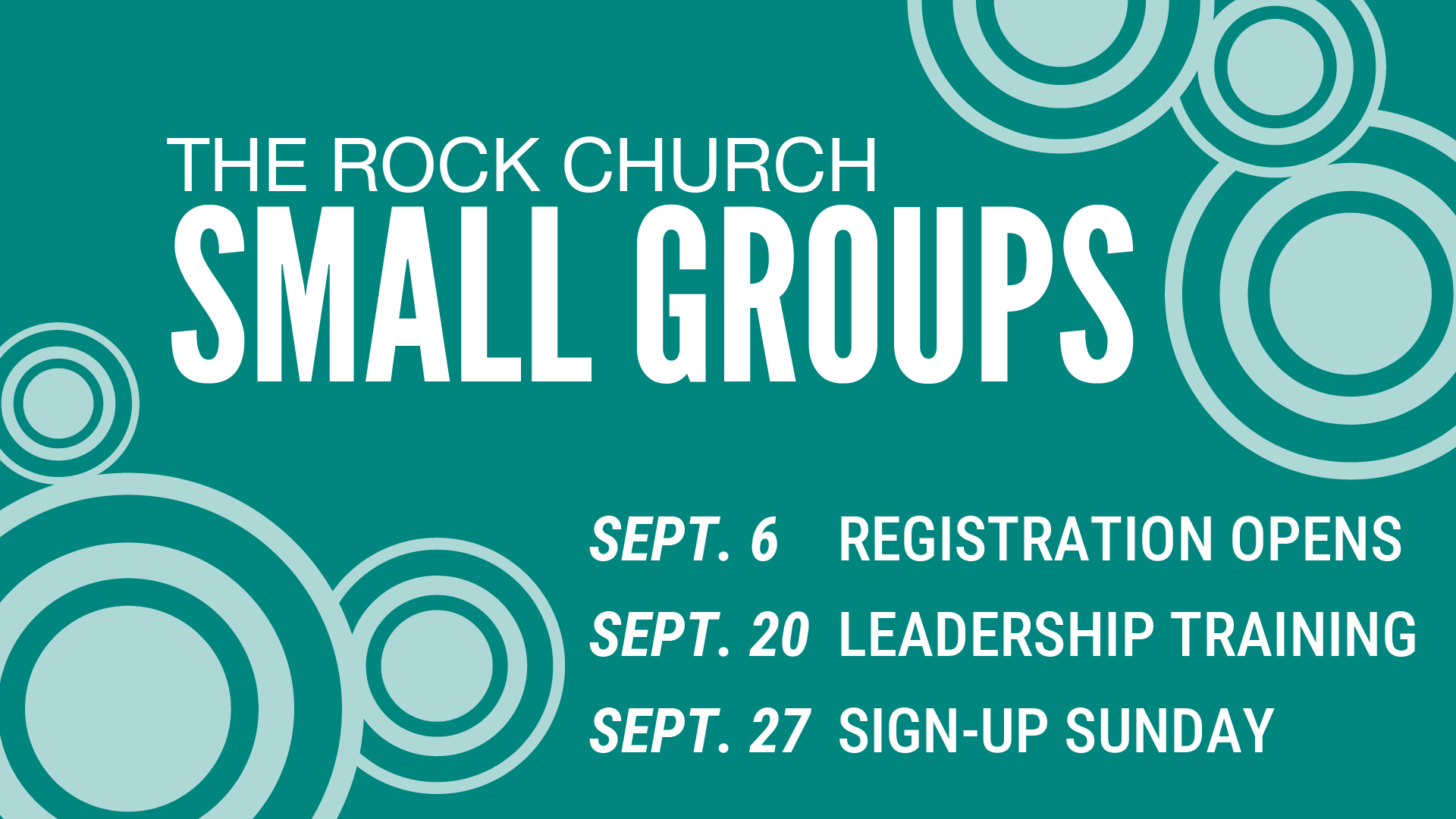 September Small Groups at The Rock Church