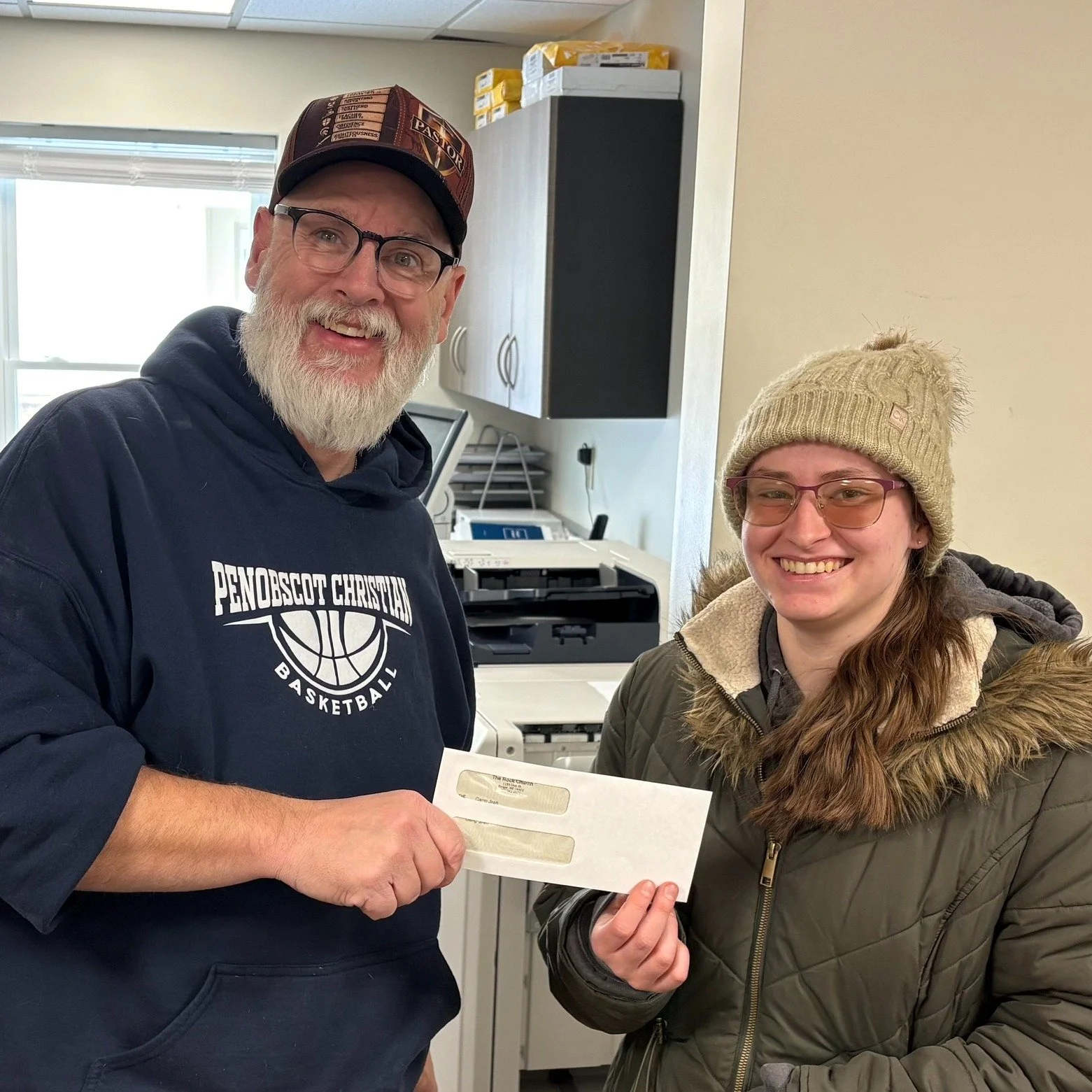 Every Christmas Eve, we take a portion of our givings and donate to local charities. This week we were able give to our friends at Child Evangelism Fellowships Camp Jireh Building Project and the Old Town Community Cupboard a donation on behalf of Th