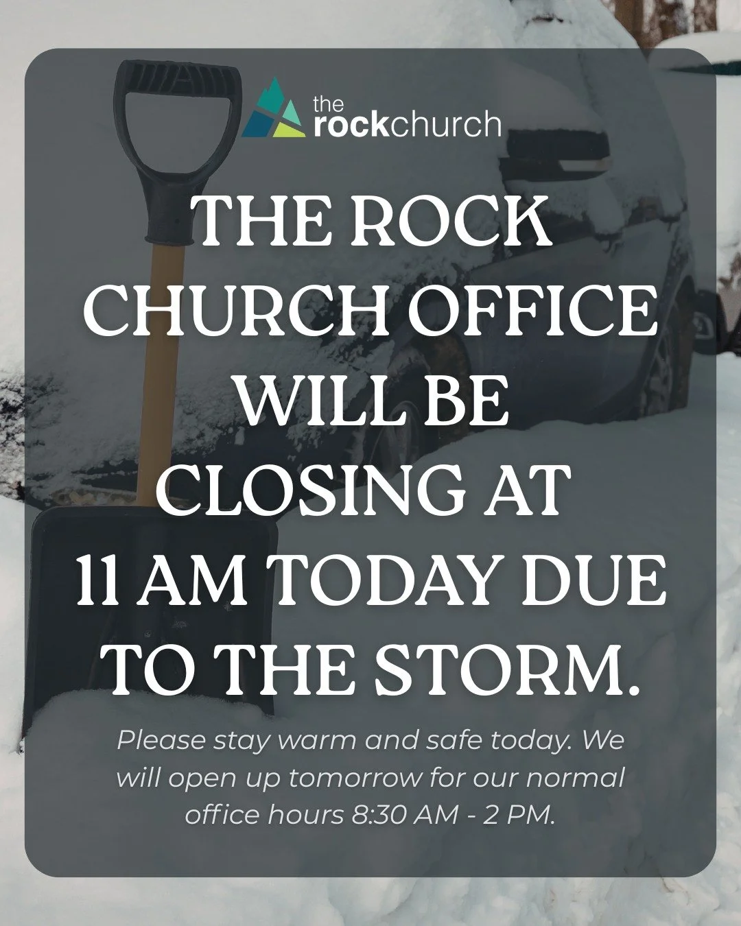 Due to the pending storm today (2/23), our church office will be closing at 11 AM 🌨️☃️ We pray everyone stays safe and warm. 🙏💙