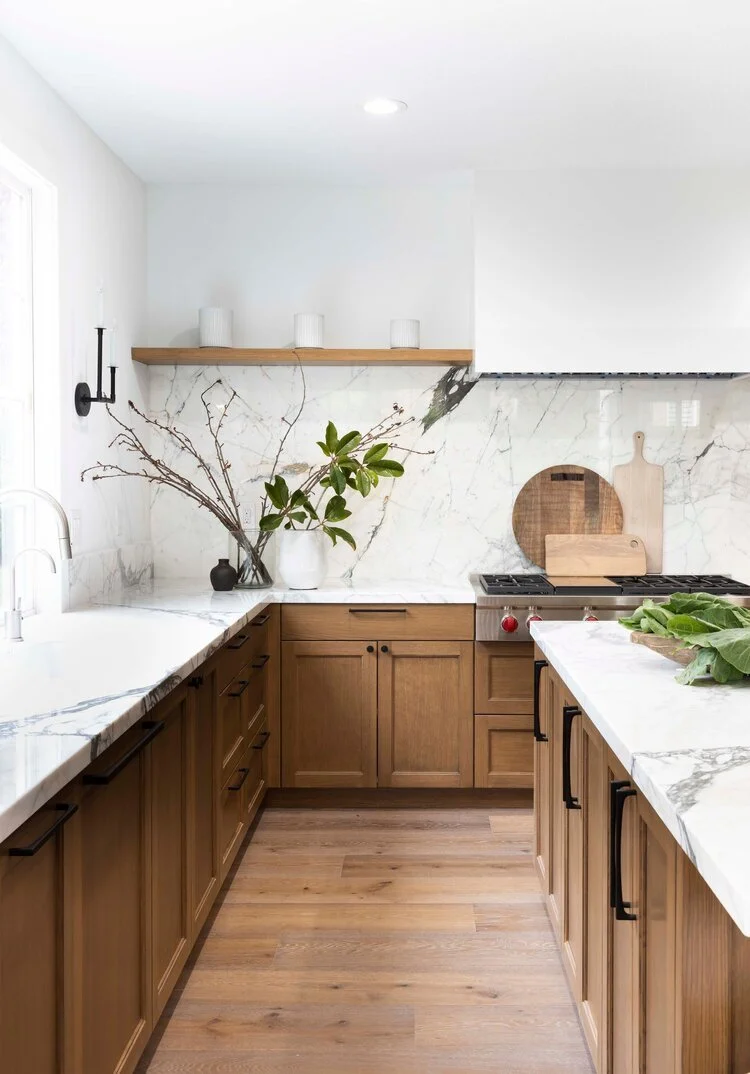 Warm Transitional Kitchen Remodel by La Casa Azul Design - Orange County Interior Designer project photo