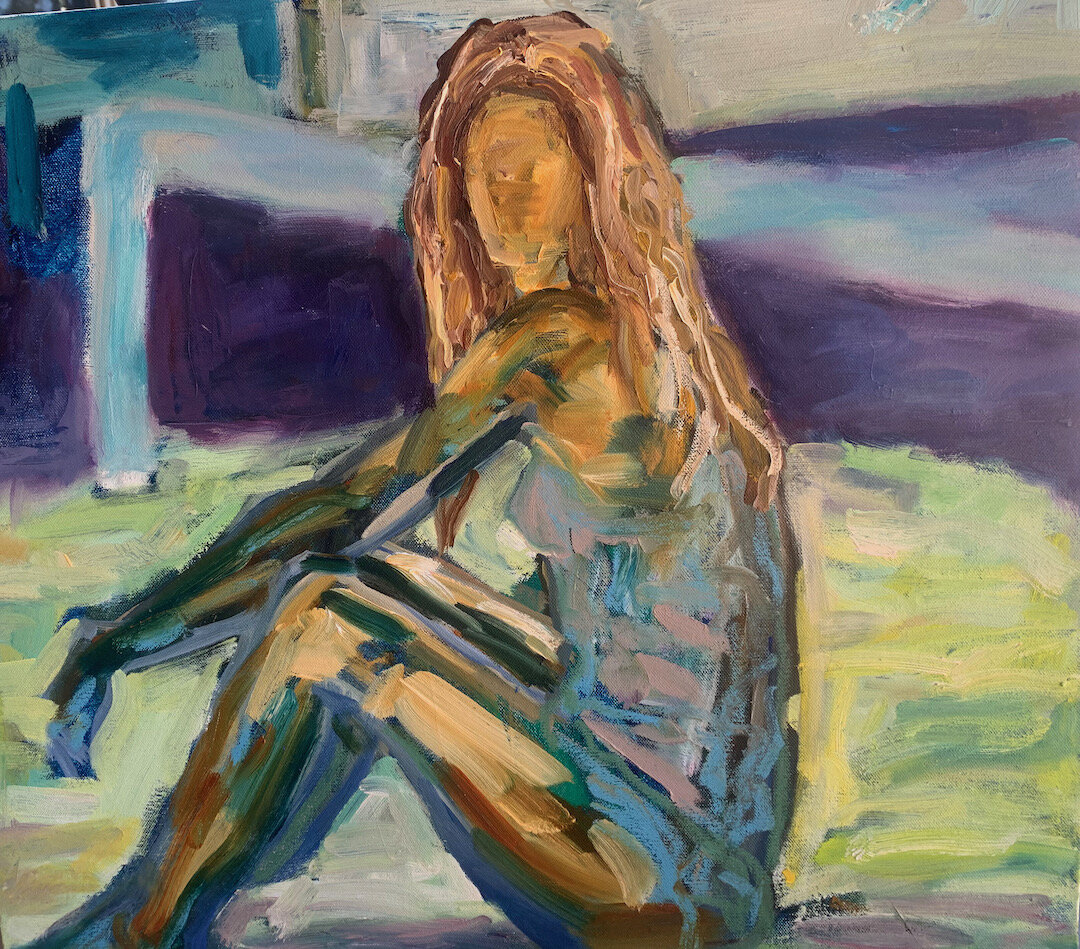 Deidre Clark,
Content,
Oil on canvas, 24x24,
$450