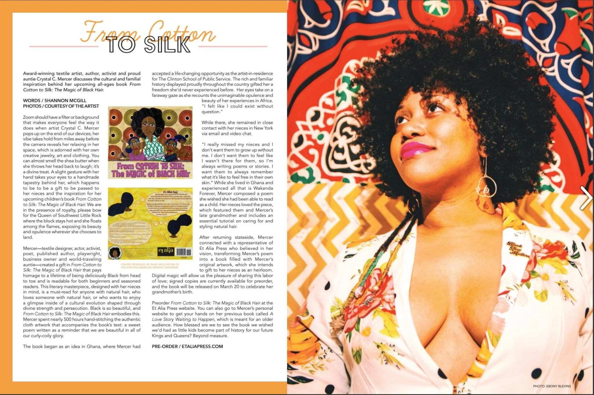 From Cotton to Silk magazine feature written by Shannon McGill about artist and author Crystal C. Mercer in The Idle Class.