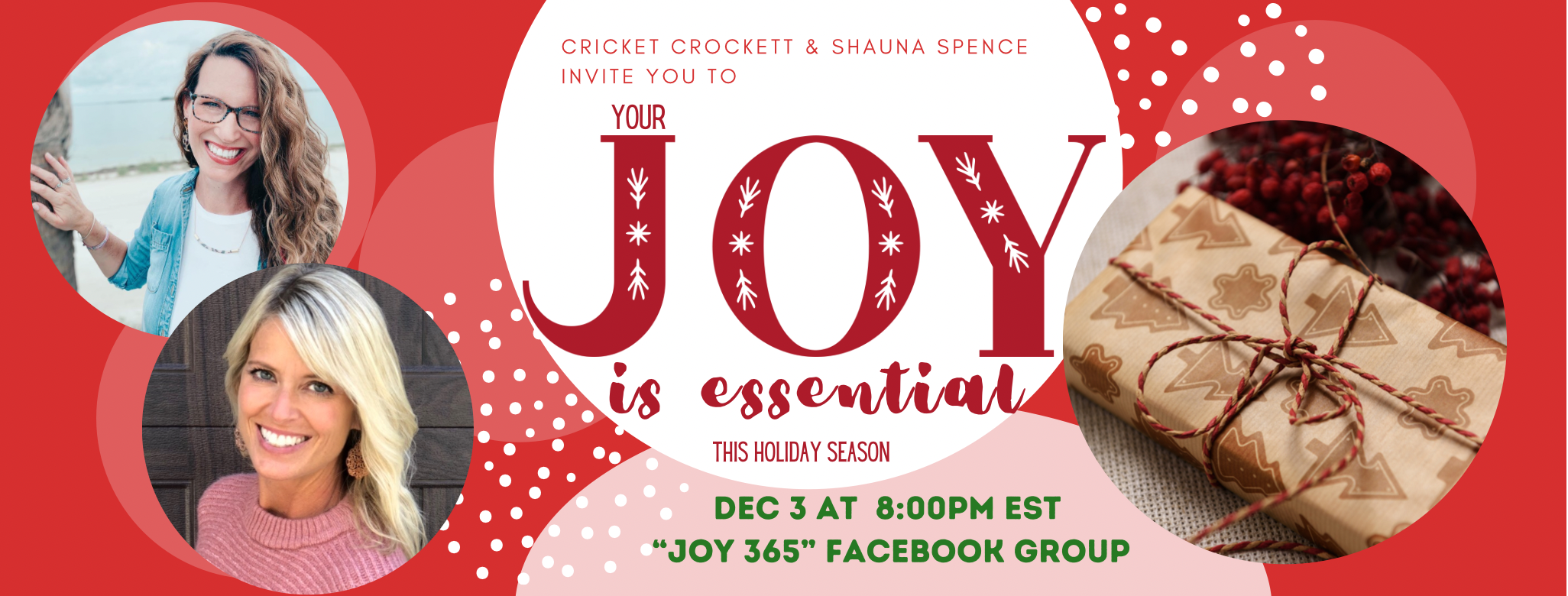 Girlfriend! Has 2020 robbed your joy? I feel ya! With all we have going on in our lives already, and now we are entering the holidays... geez, it's a lot, right? Join myself and fellow coach Shauna Dec 3rd. Come in your cozy jammies and grab your bev