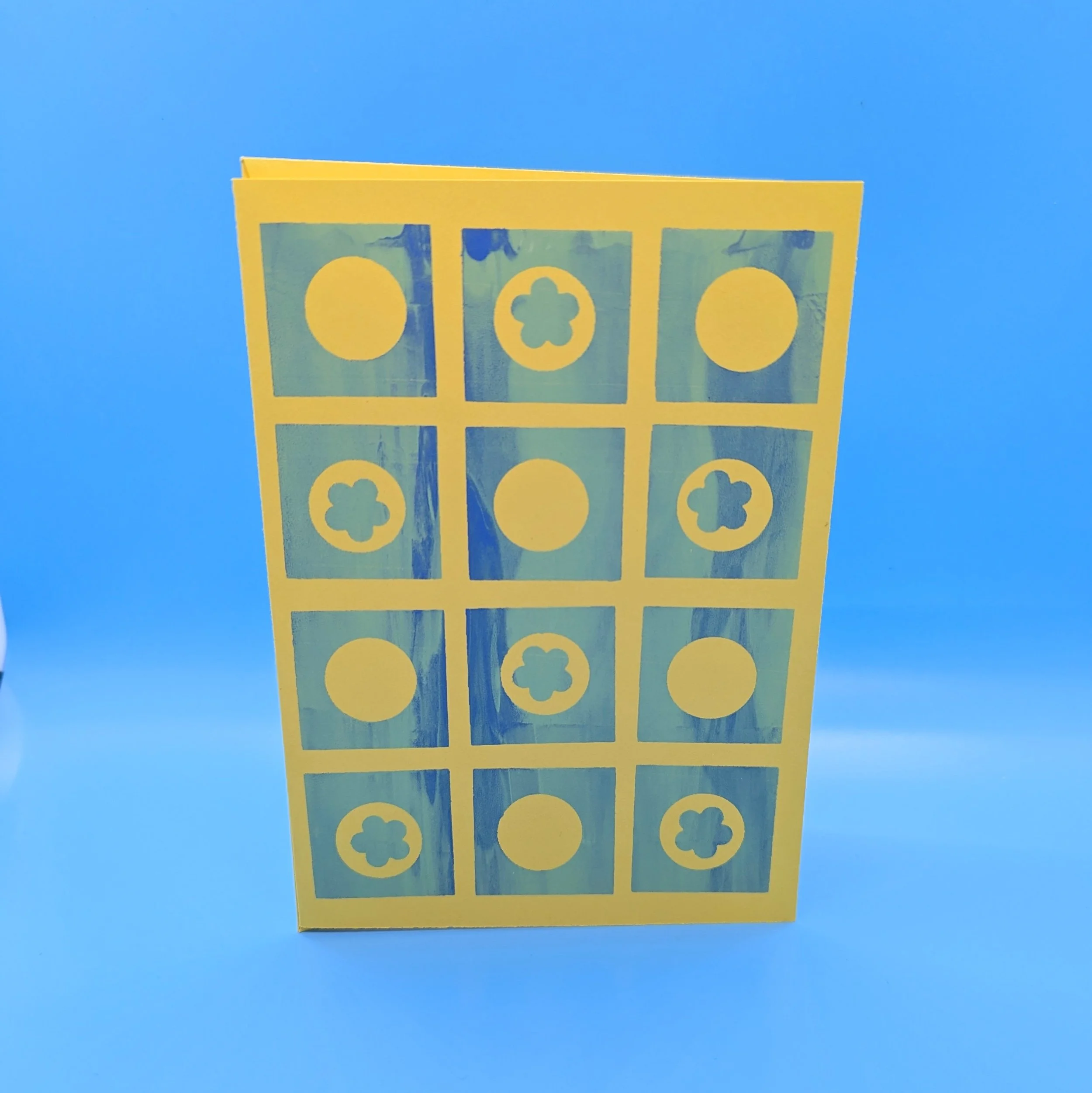 Green-Blue Flower Grid Card - Andy Jones