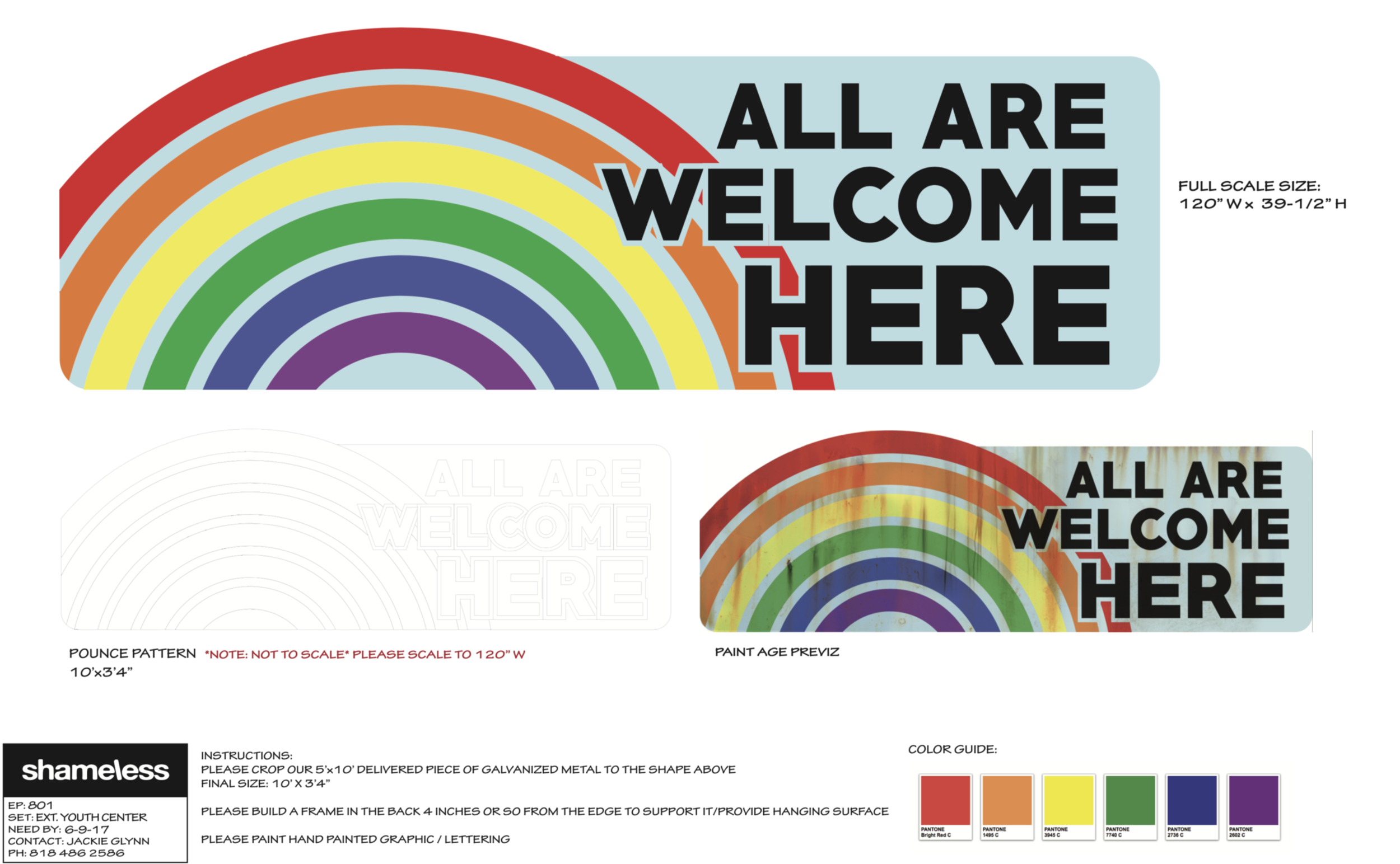 SHAMELESS: Metal Sign for Exterior LGBTQ+ Youth Center