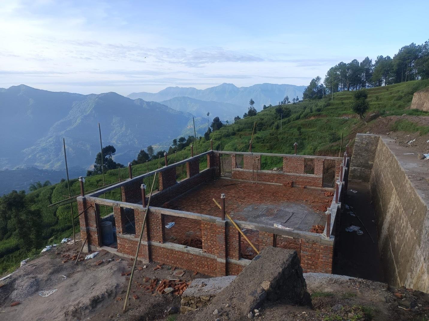 Dhamma Hall construction