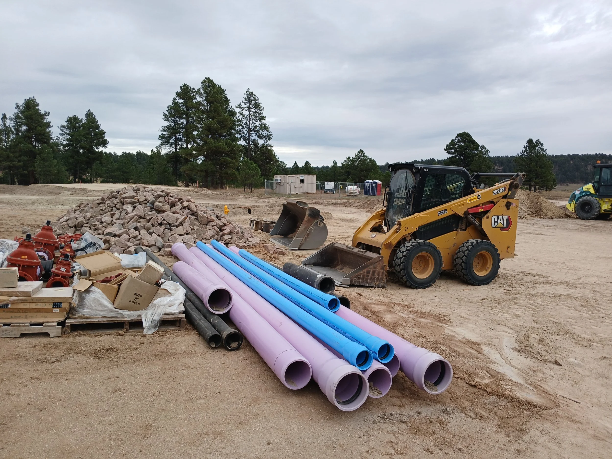 Heavy equipment on site.