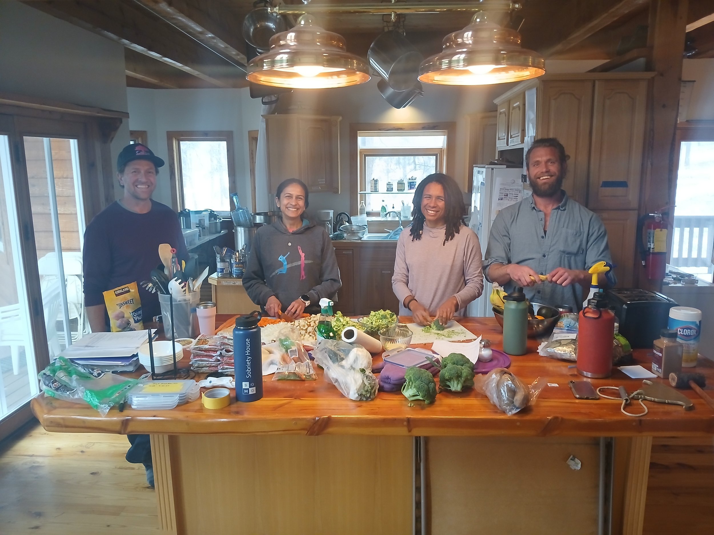 Serving in the kitchen.