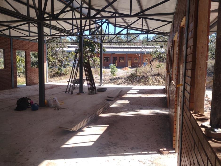 Looking through a dormitory block as the individual rooms take shape. Each block will hold 26 students.