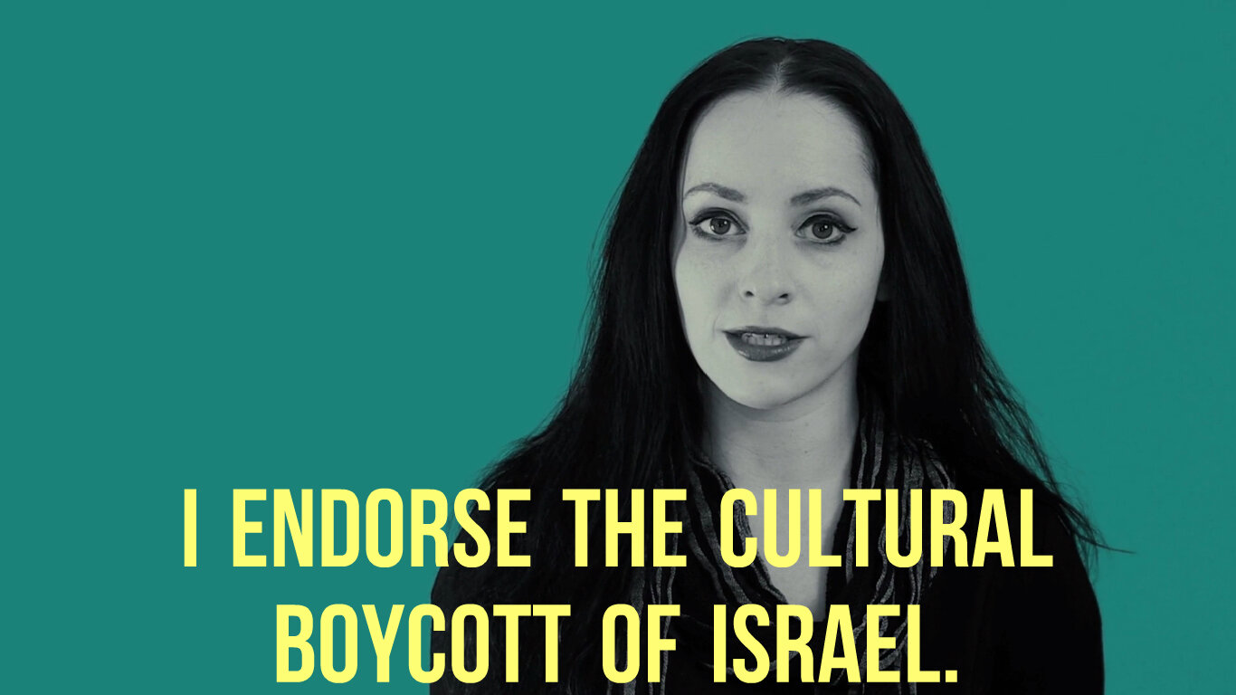 Molly Crabapple says, ""I endorse the cultural boycott of Israel"