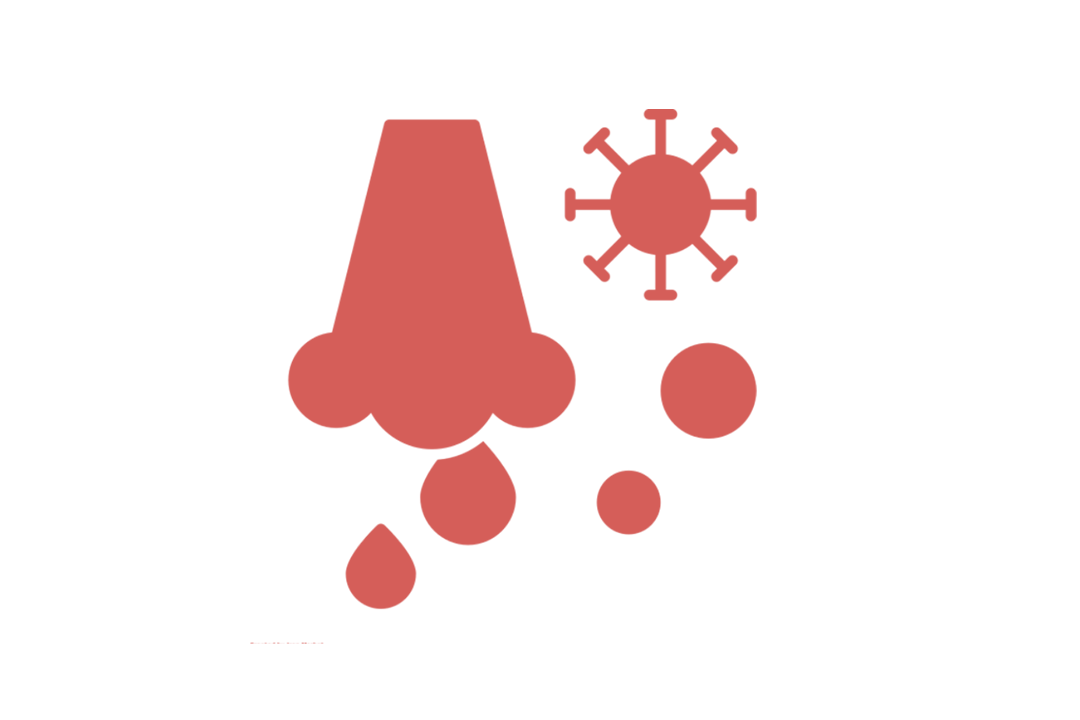 illustration of a runny nose and allergens