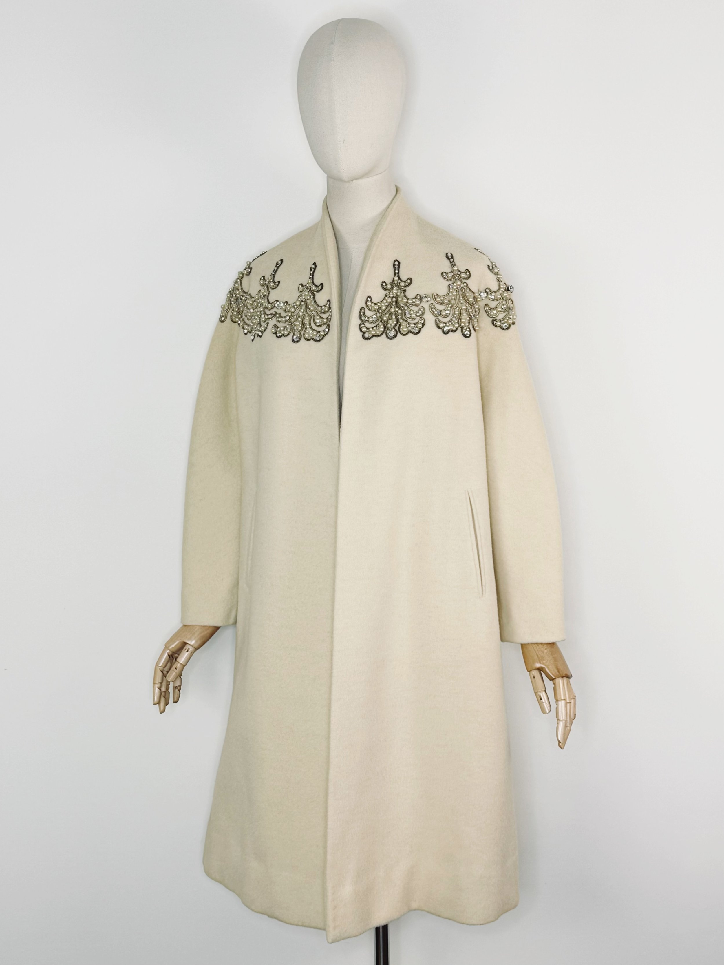 1950s embellished cream coat by Originala