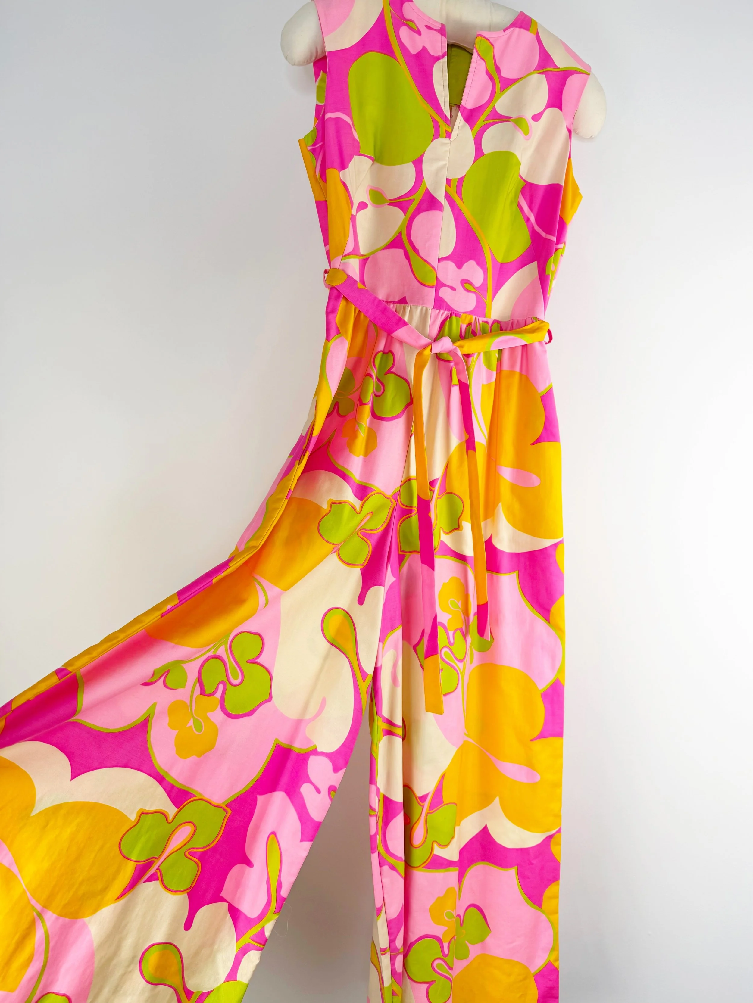 1960s floral cotton jumpsuit