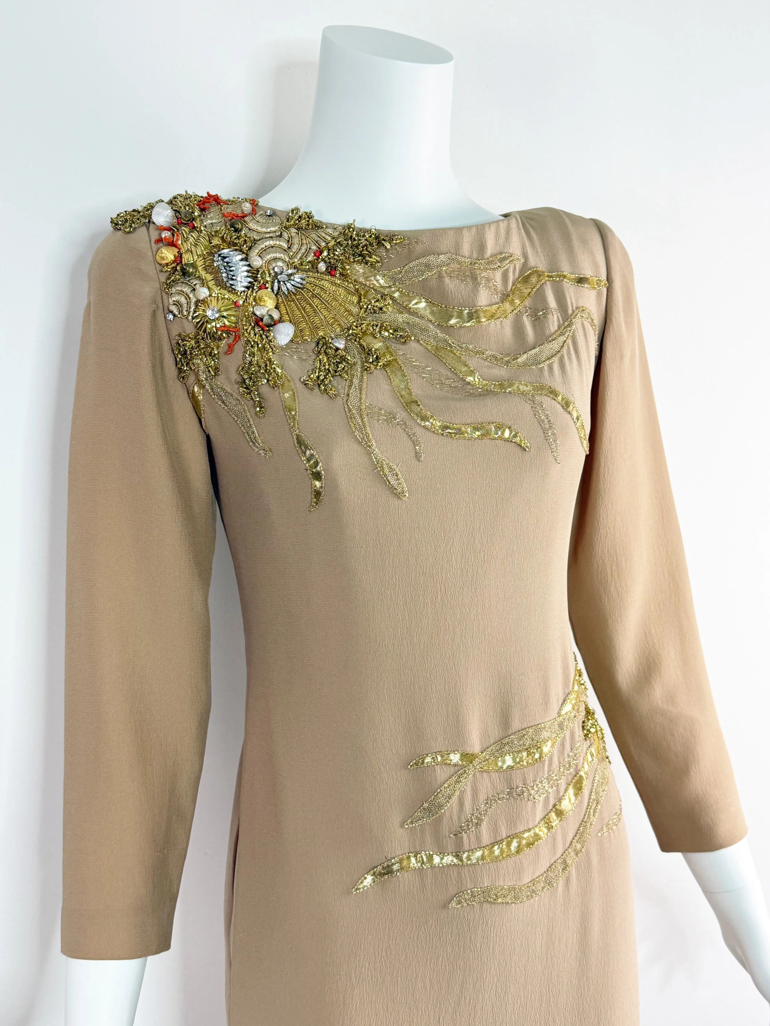 1980s embroidered evening gown by Carolyne Roehm