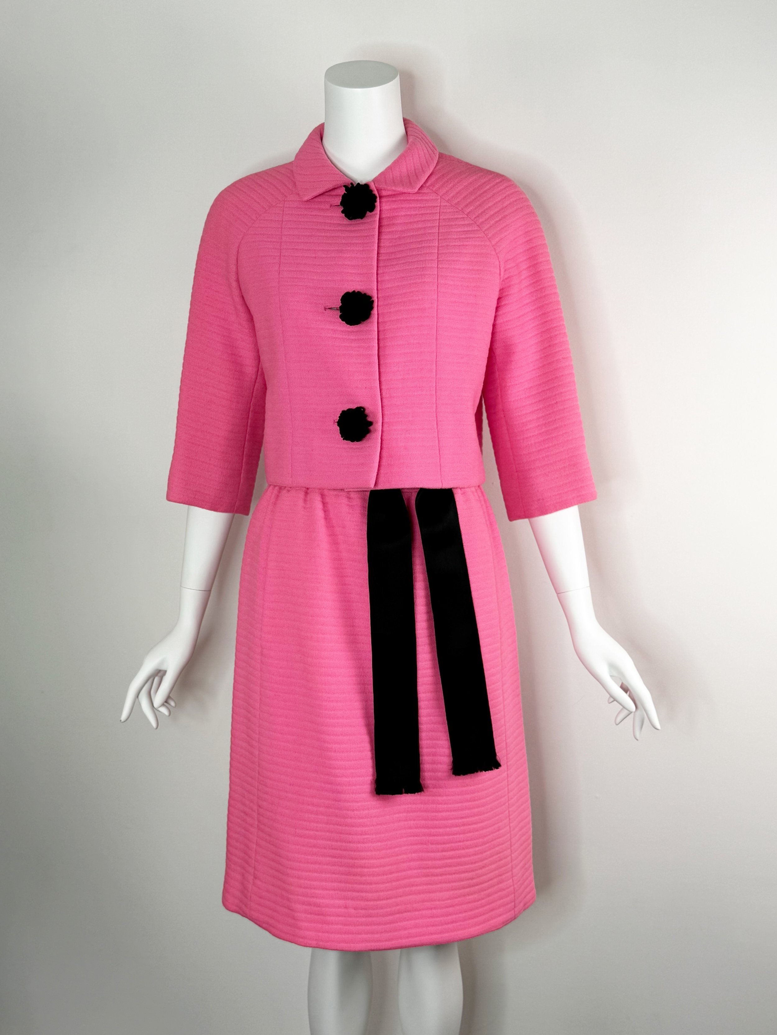 1960s Jackie O pink Norman Norell suit