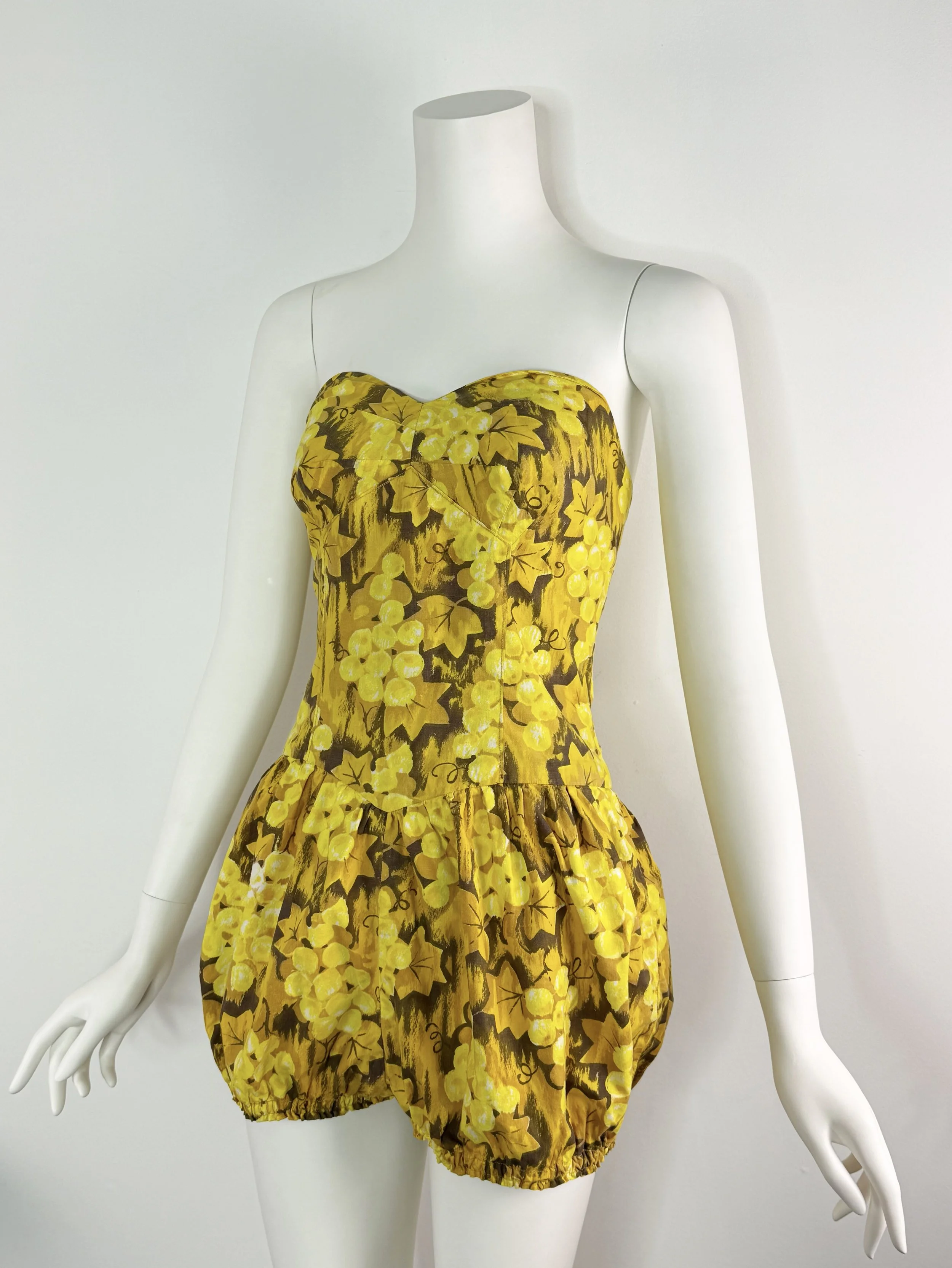 1950s cotton grape harvest romper