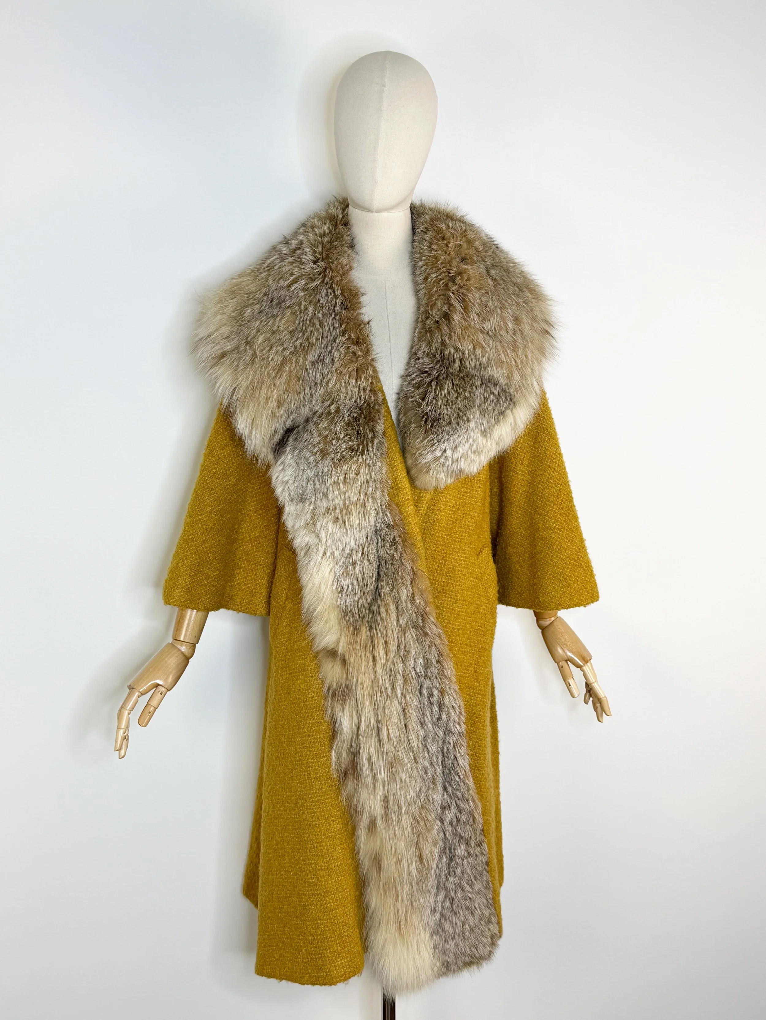1960s Forstmann coat with fox fur lining
