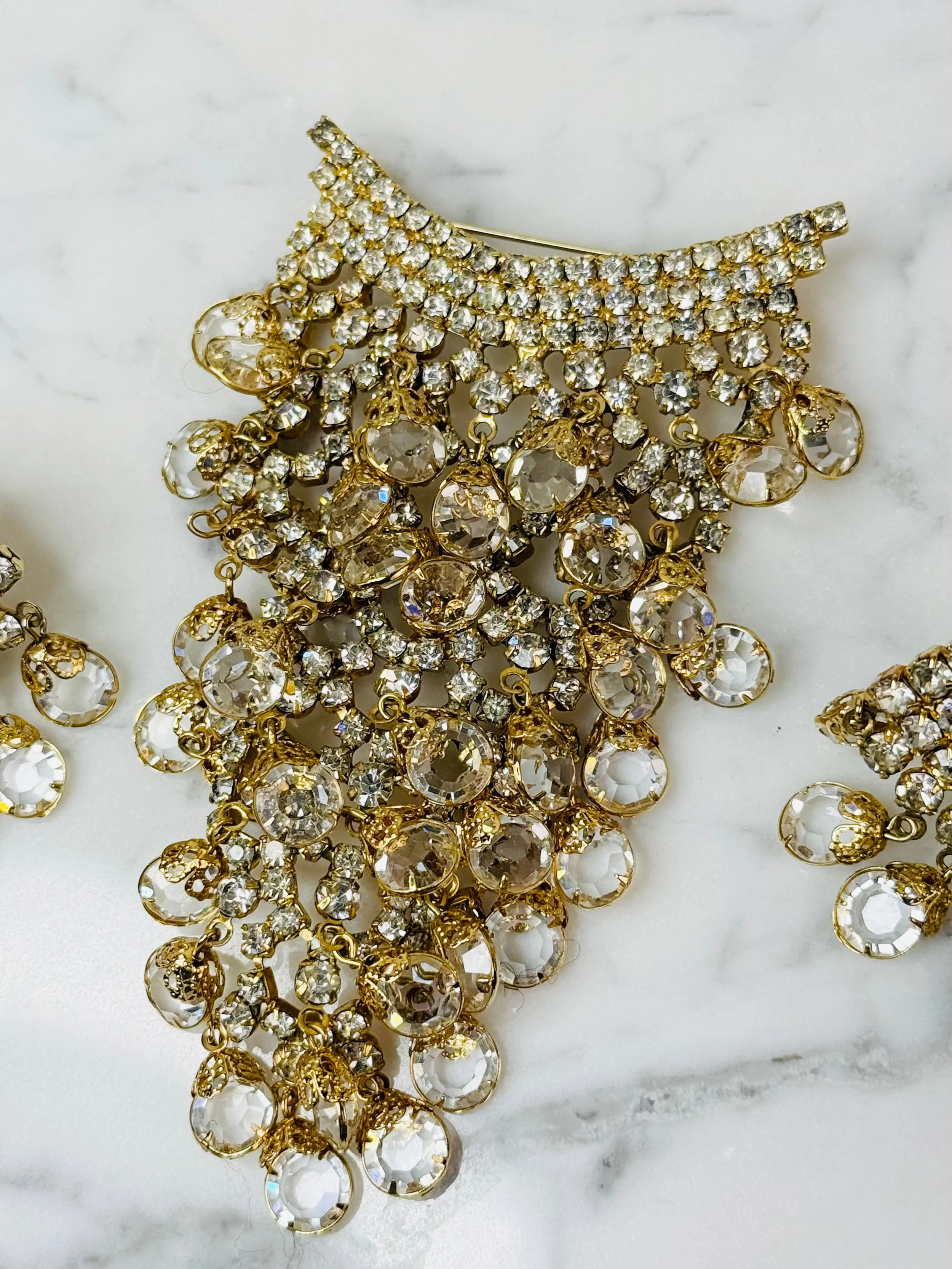 1960s Hobé rhinestone demi-parure