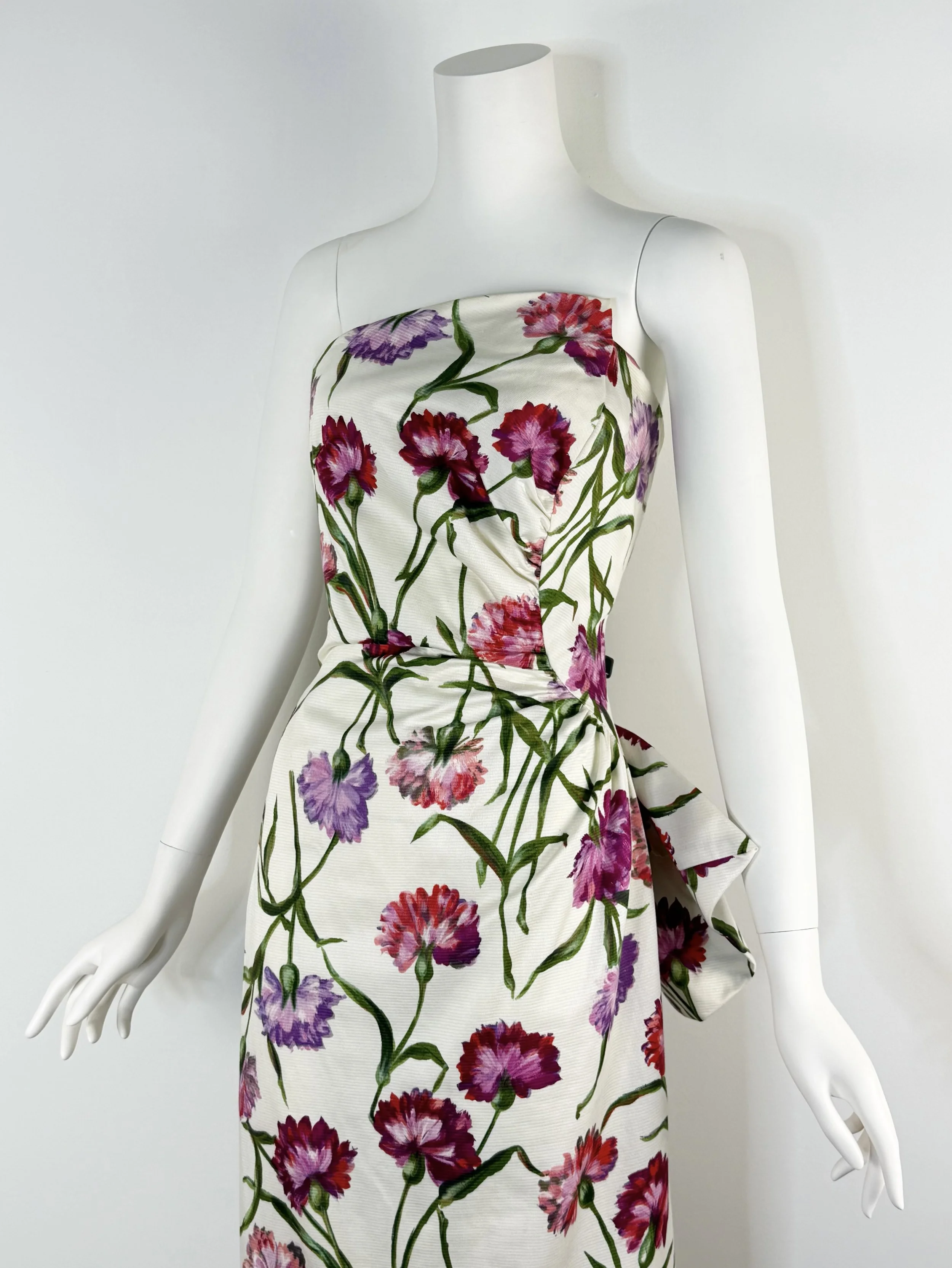 1960s Montaldo’s silk floral evening gown