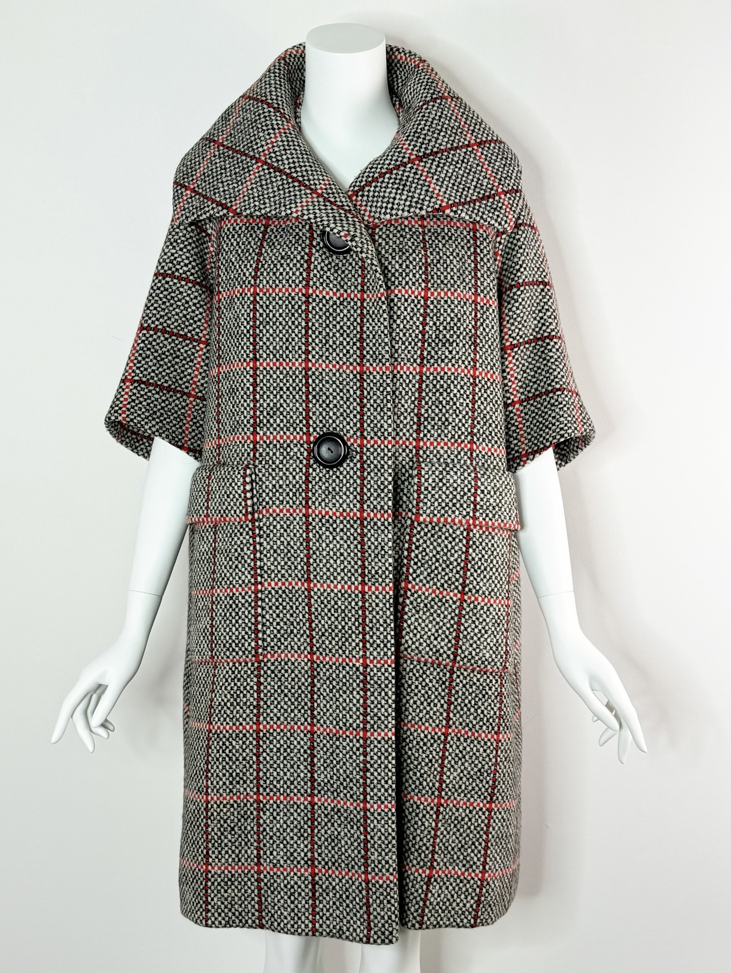 1960s wool plaid coat by Monte-Sano & Pruzan