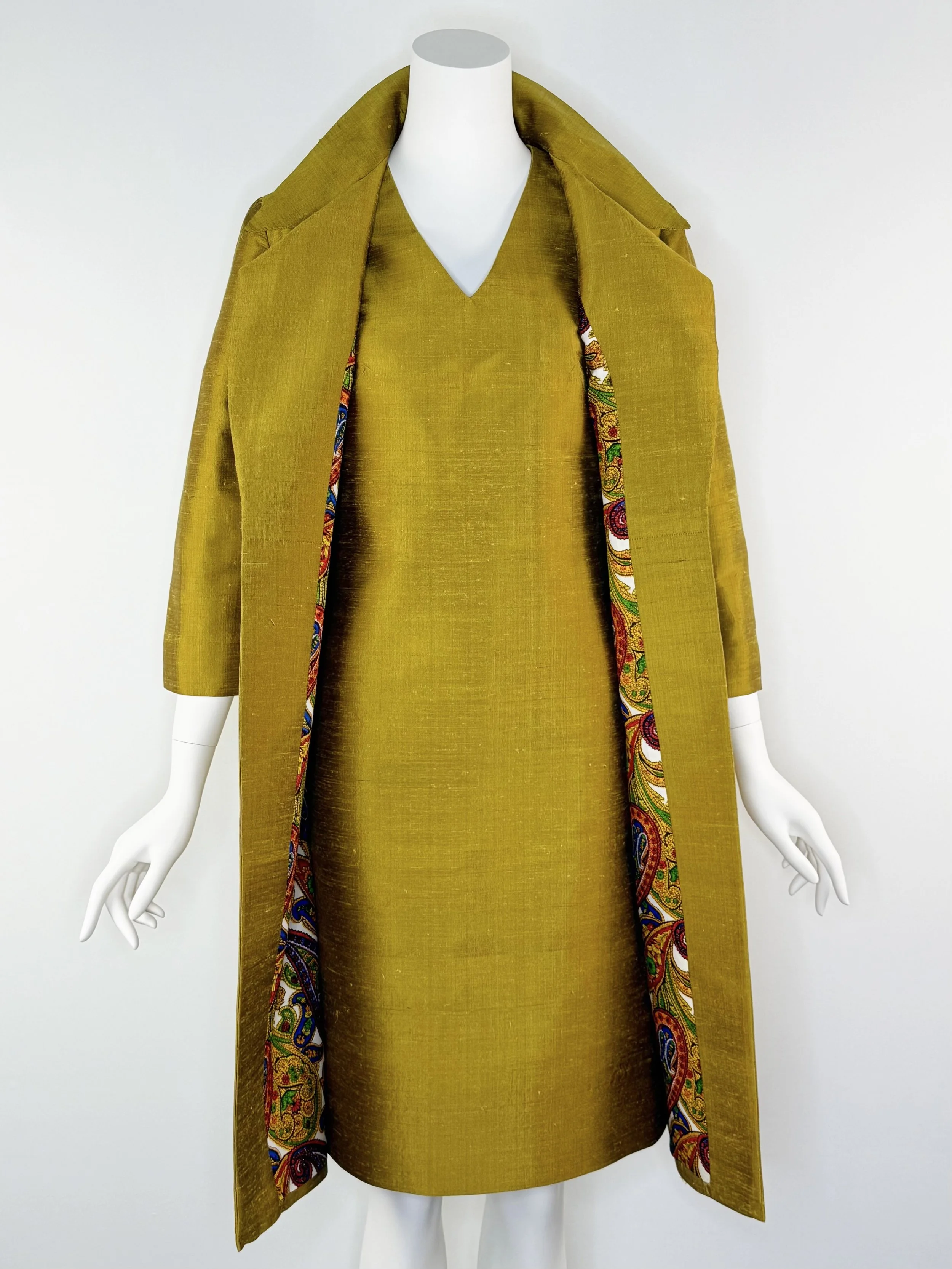 1960s silk shantung matching ensemble