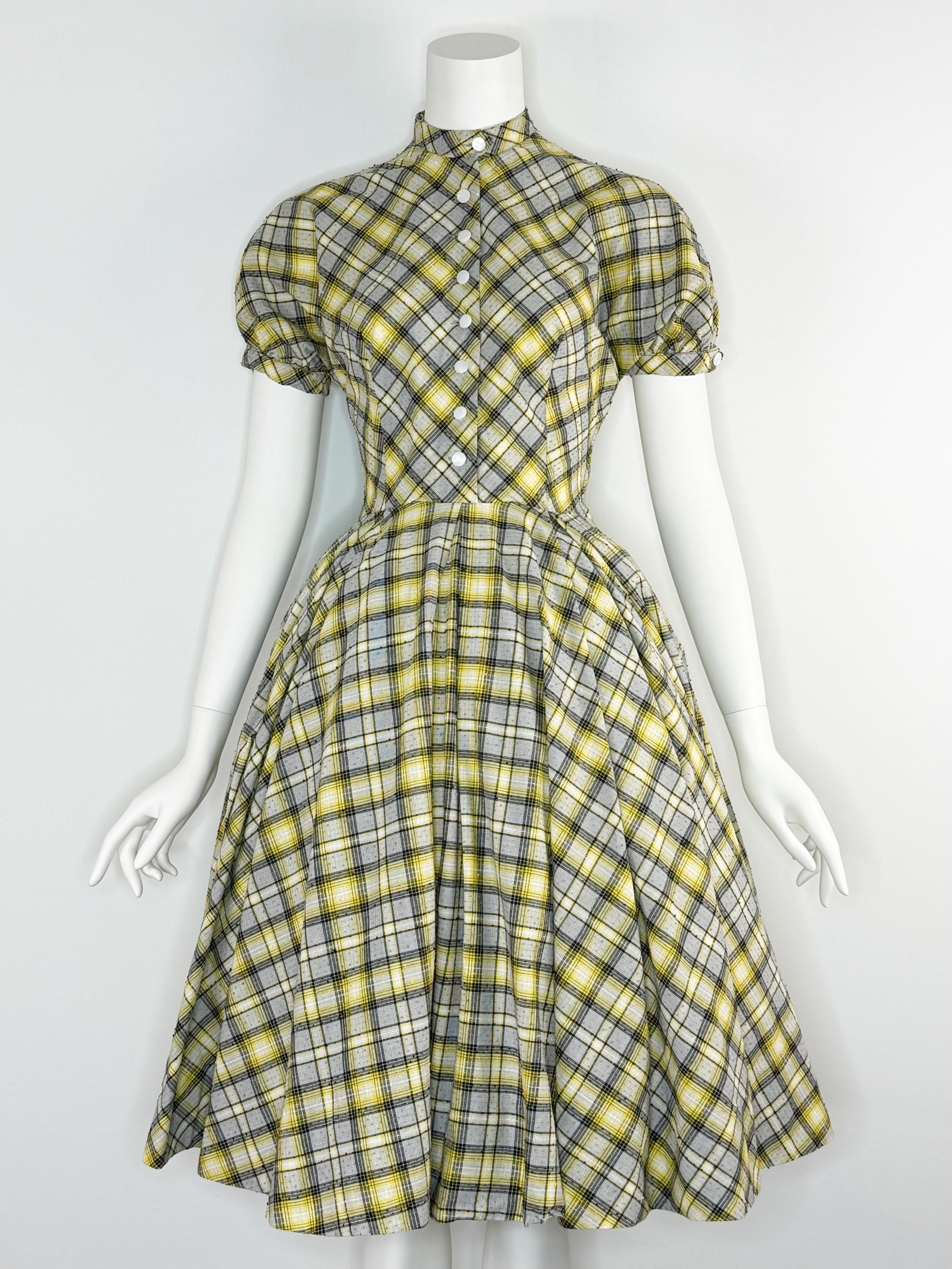 1950s Johnathan Logan cotton plaid dress