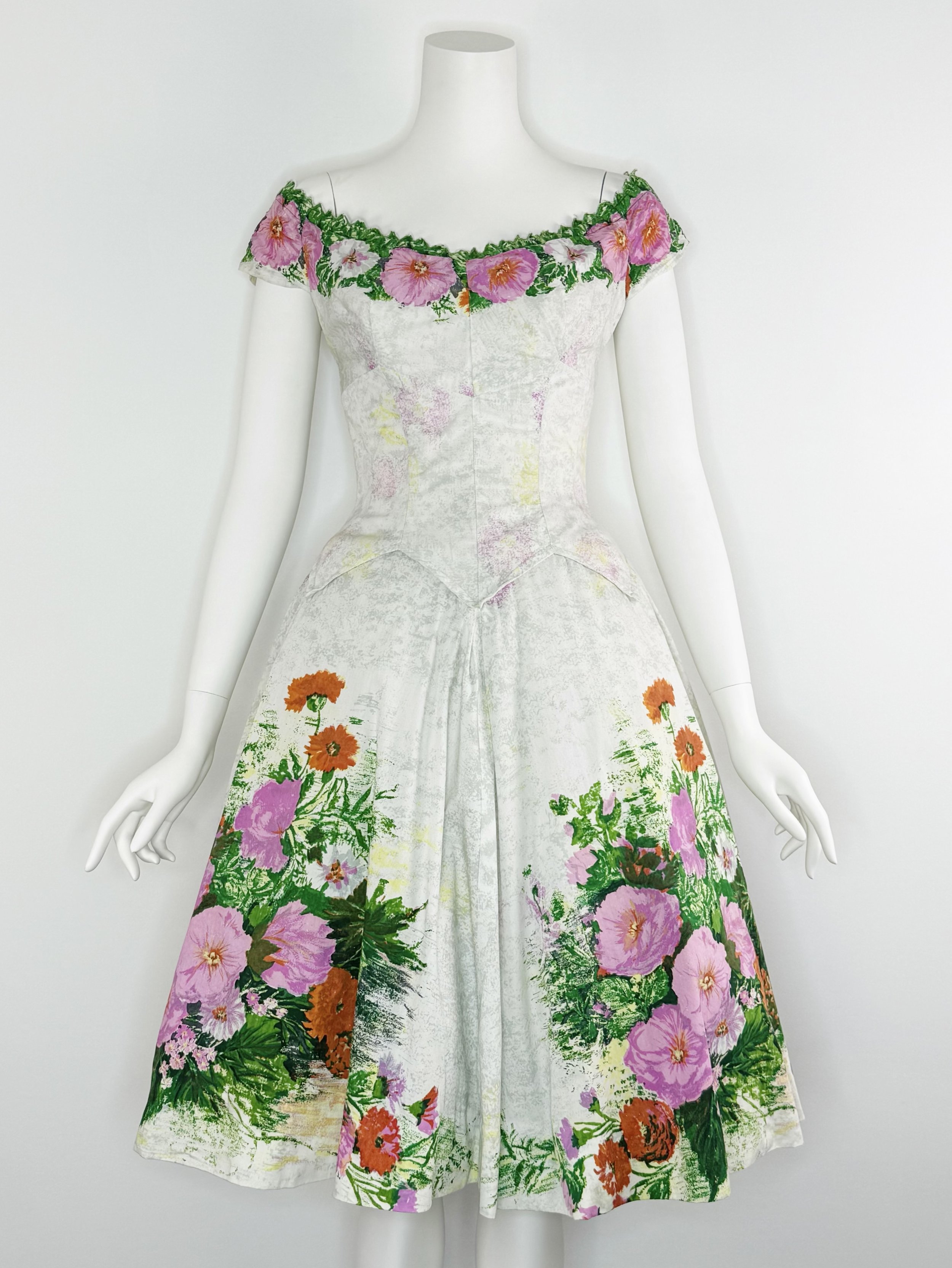 1950s cotton floral dress by Alix of Miami