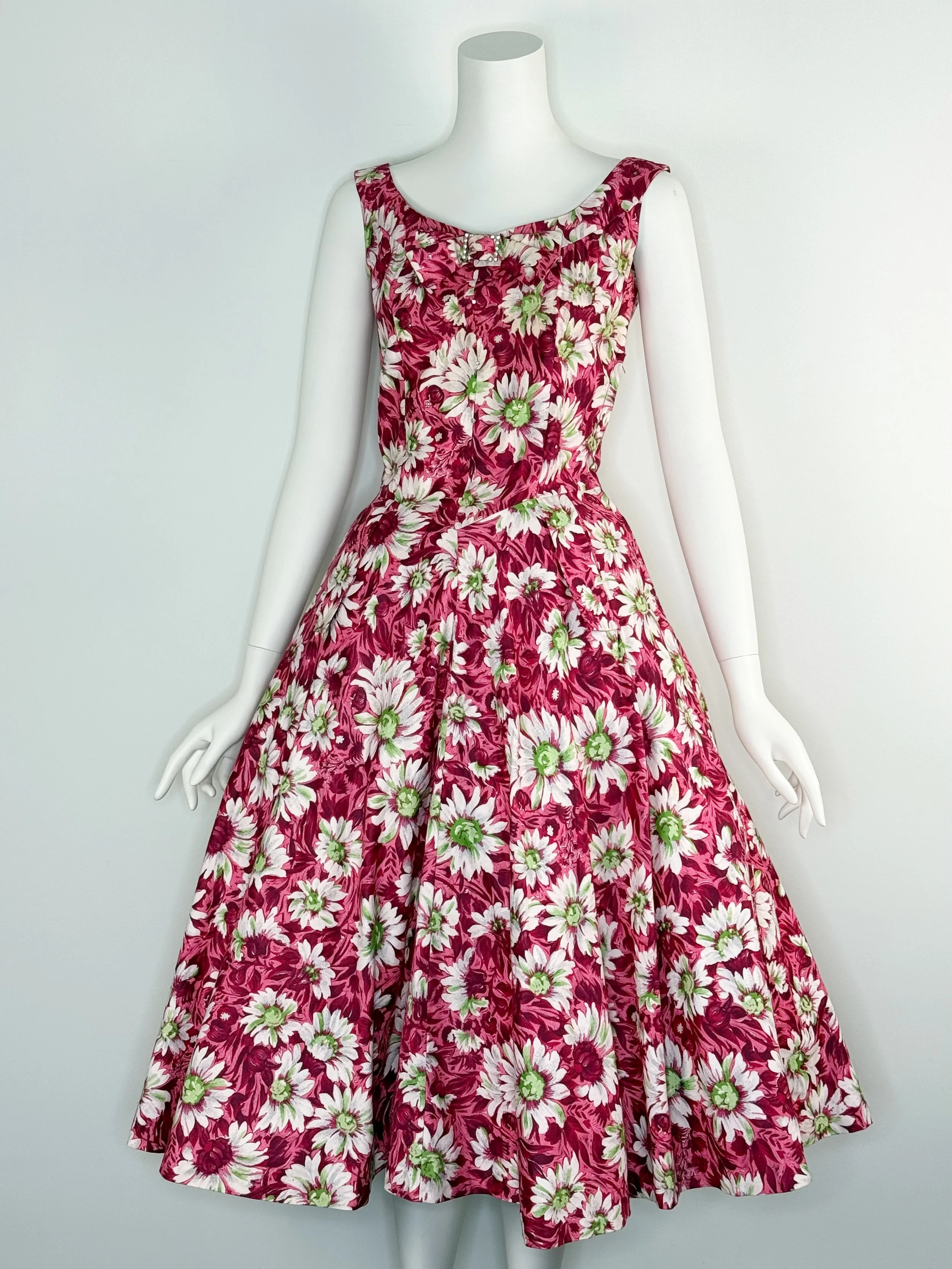 1950s floral cotton dress by Carol King