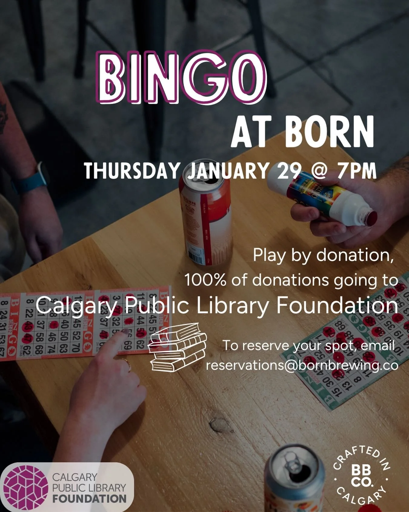 BINGO | JANUARY 29 📚 

Bingo Daddy @ptwcraig is back on Thursday January 29th for our first bingo night of 2026! Bingo isn&rsquo;t going anywhere - but we will be hosting less of them in 2026! The next date likely won&rsquo;t be until March. SO let&