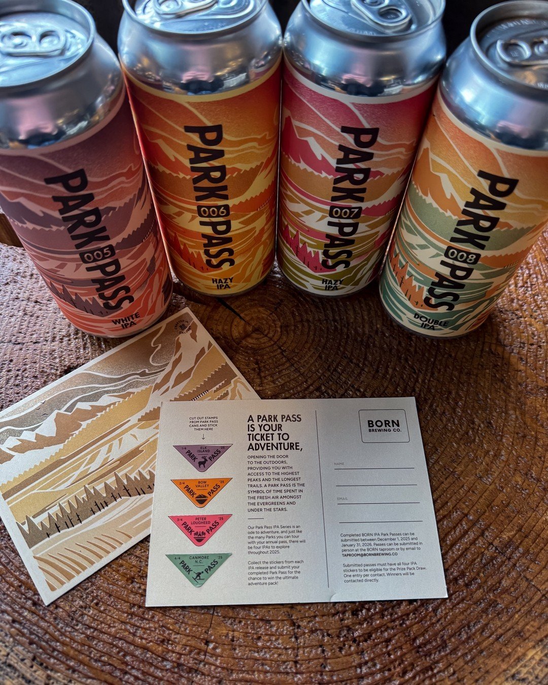 PARK PASS IPA SERIES ⛰️🥾 

Our Park Pass IPA Series is an ode to adventure, and just like the many Parks you can tour with your annual pass, we released 4 IPAs throughout 2025!

There was a sticker for you to cut from each label in the series to sti