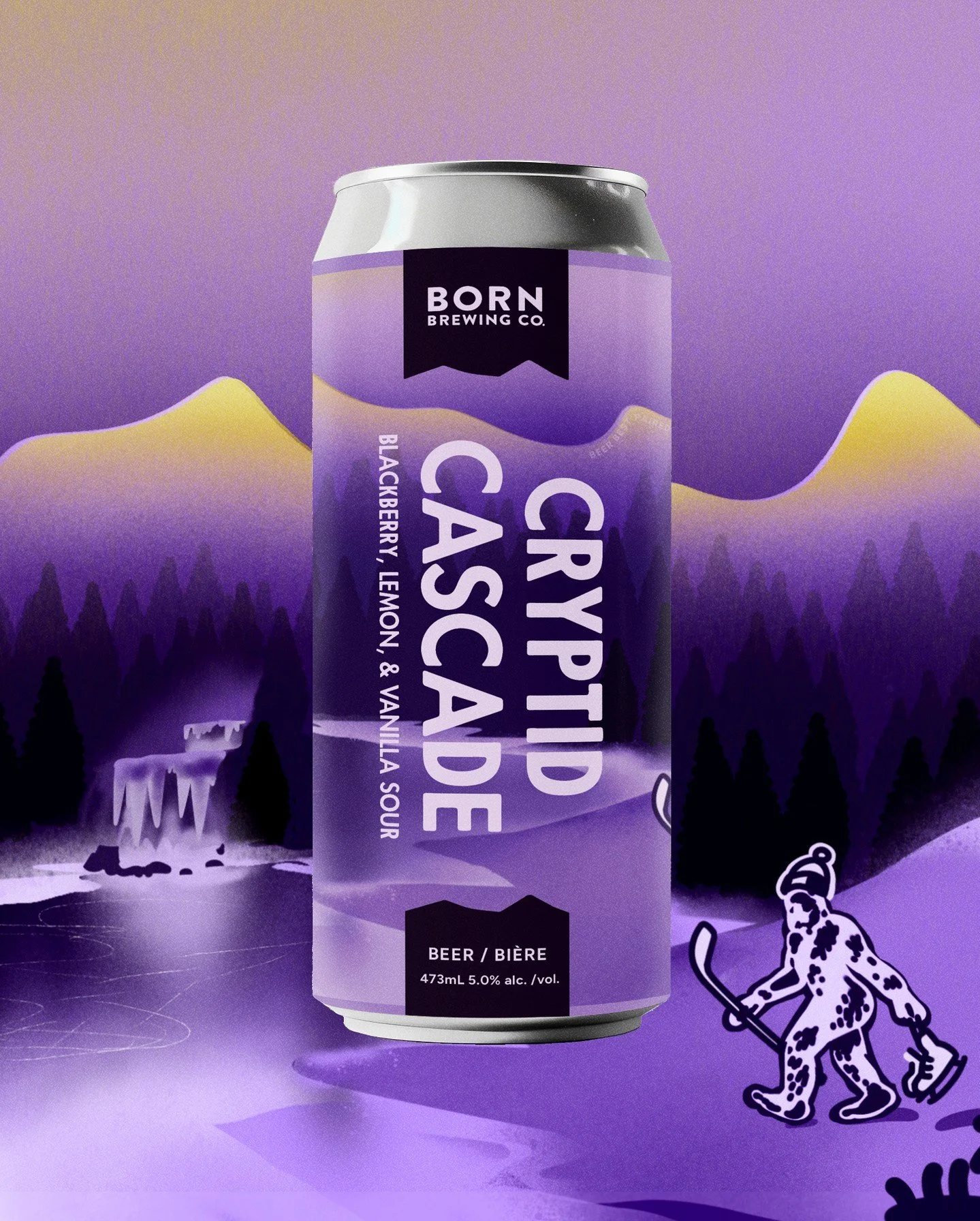 CRYPTID CASCADE | BLACKBERRY, LEMON &amp; VANILLA SOUR

Juicy blackberry pops with bright, refreshing tartness, lifted by a zesty squeeze of lemon and rounded out with a soft touch of vanilla. Vibrant and beautifully balanced, this kettle sour delive