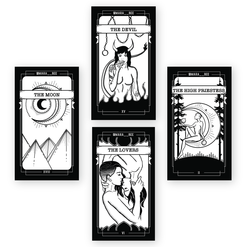 Queer Witch Tarot Card Stickers (2.5 x 4.5) — MARA BEE