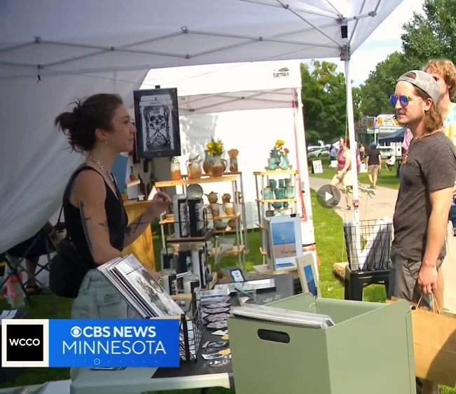 Powderhorn Art Fair is back!! Come say hi at Booth 11, got some new goodies for ya 😏. Reminder: I absolutely do accept caffeine as currency 🖤