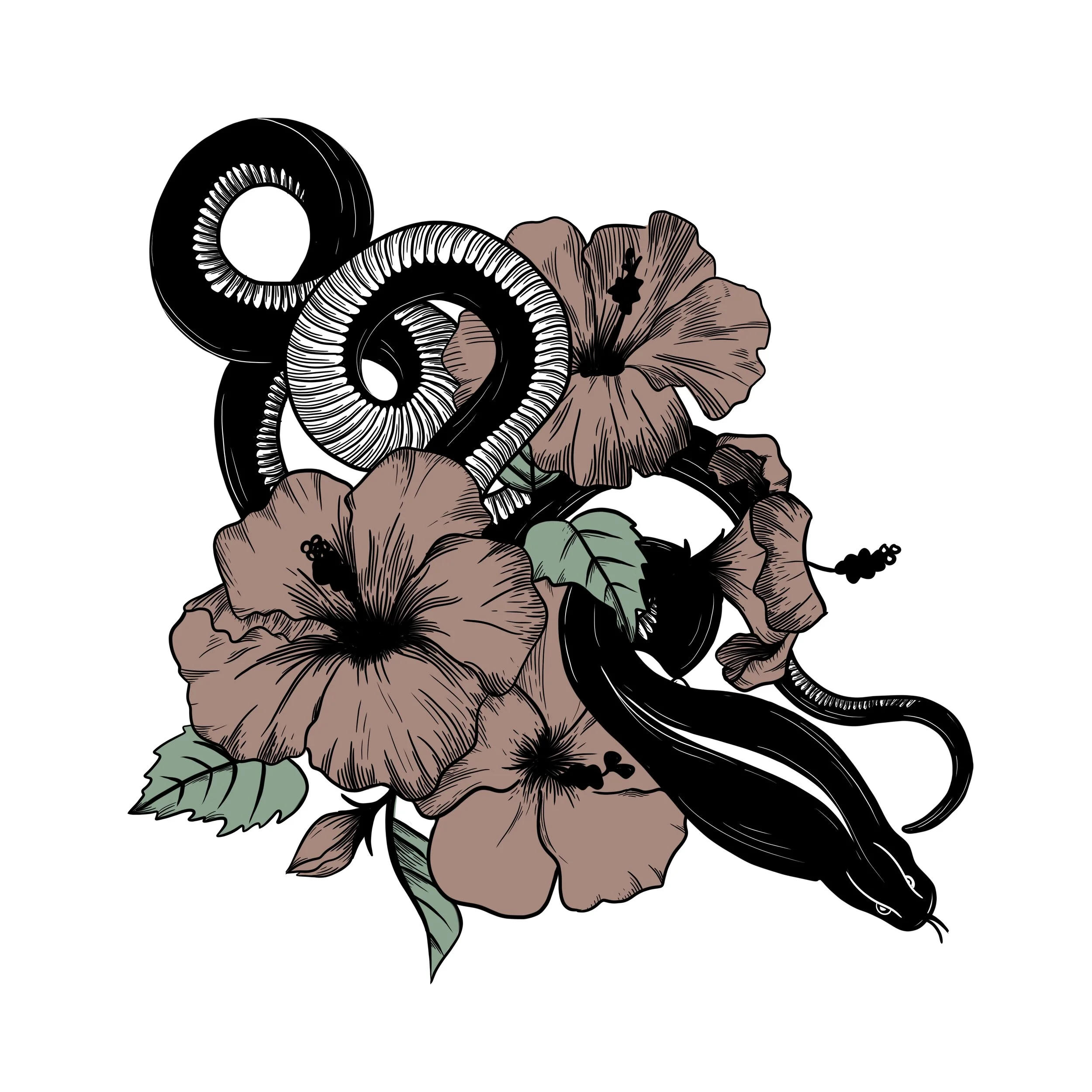 Snake & Hibiscus - Color.jpg