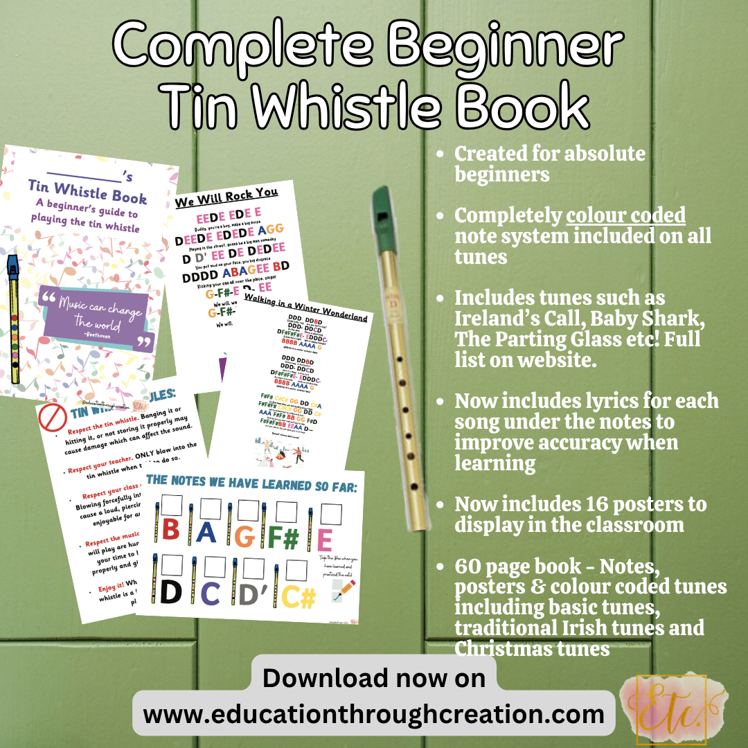 ULTIMATE Beginner Tin Whistle Book & Note Posters