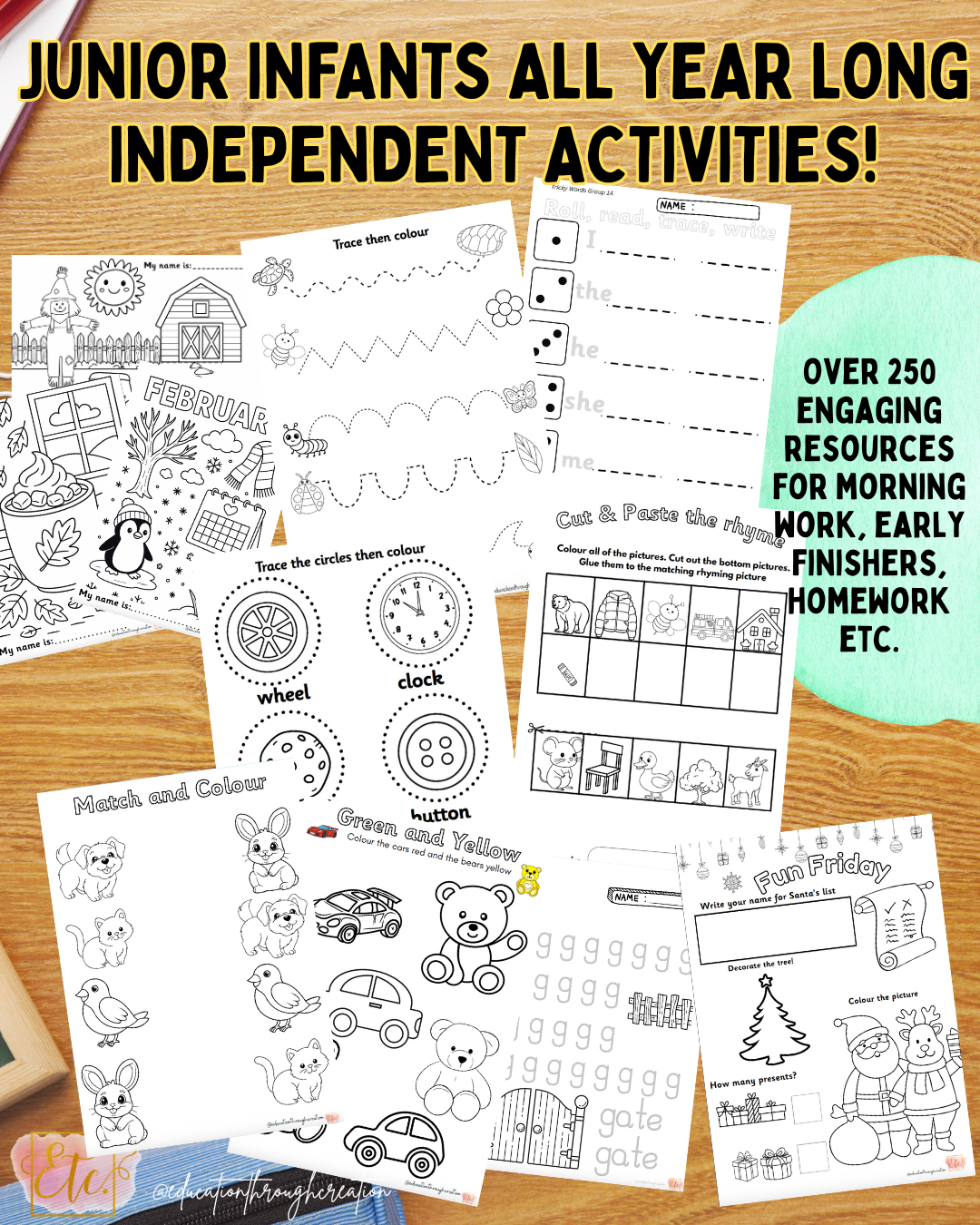 Junior Infant Independent Activities - Year Long