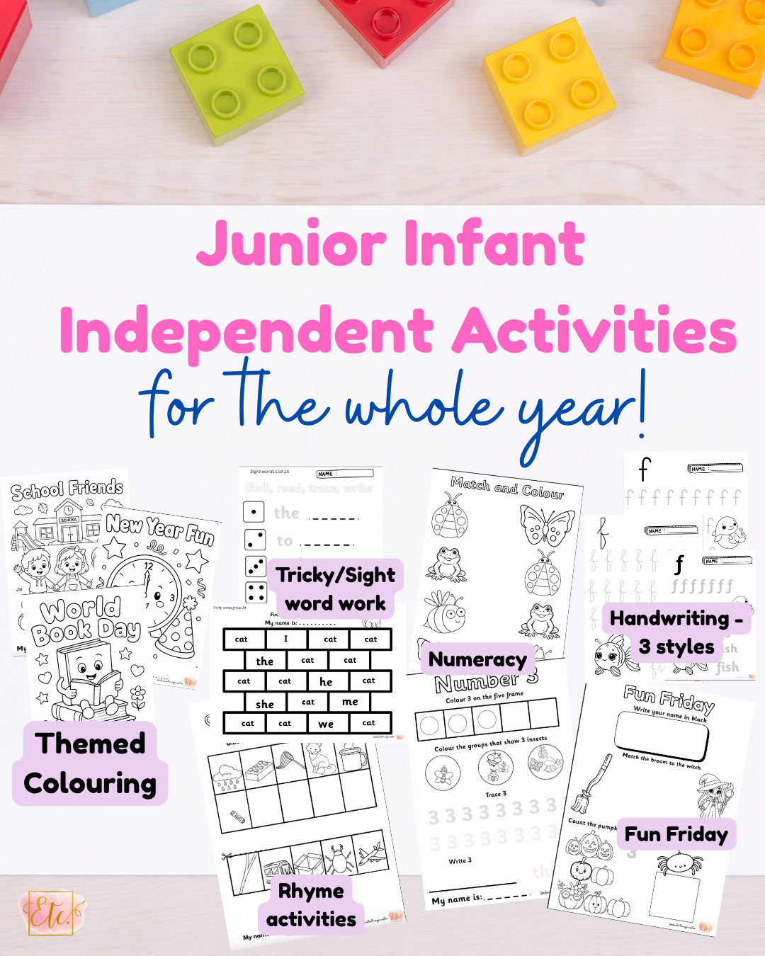 Junior Infant Independent Activities - Year Long