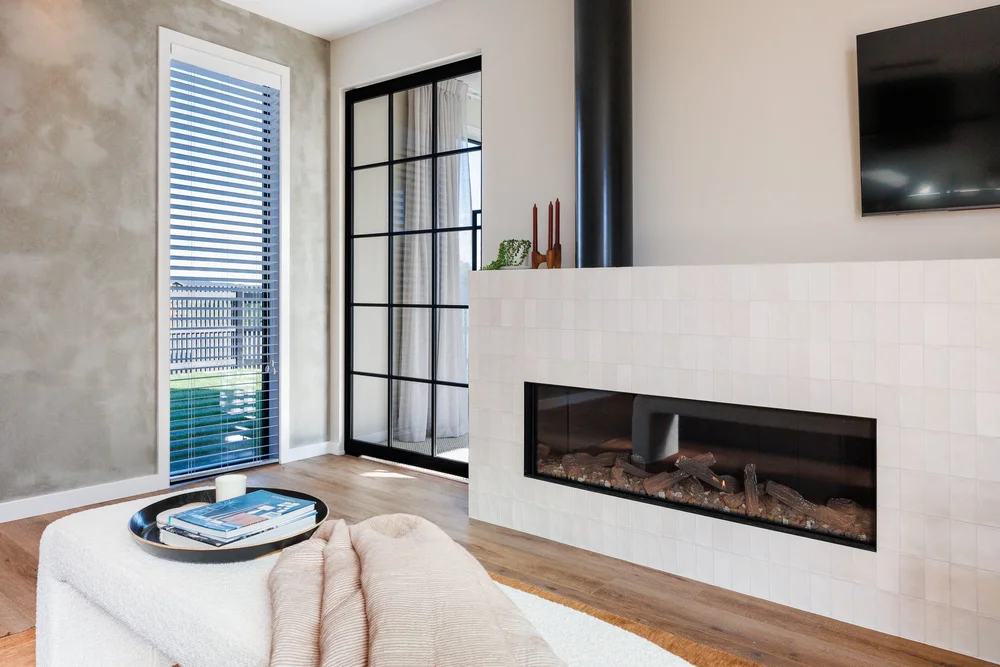 Motorised blinds in a Palmerston North living room