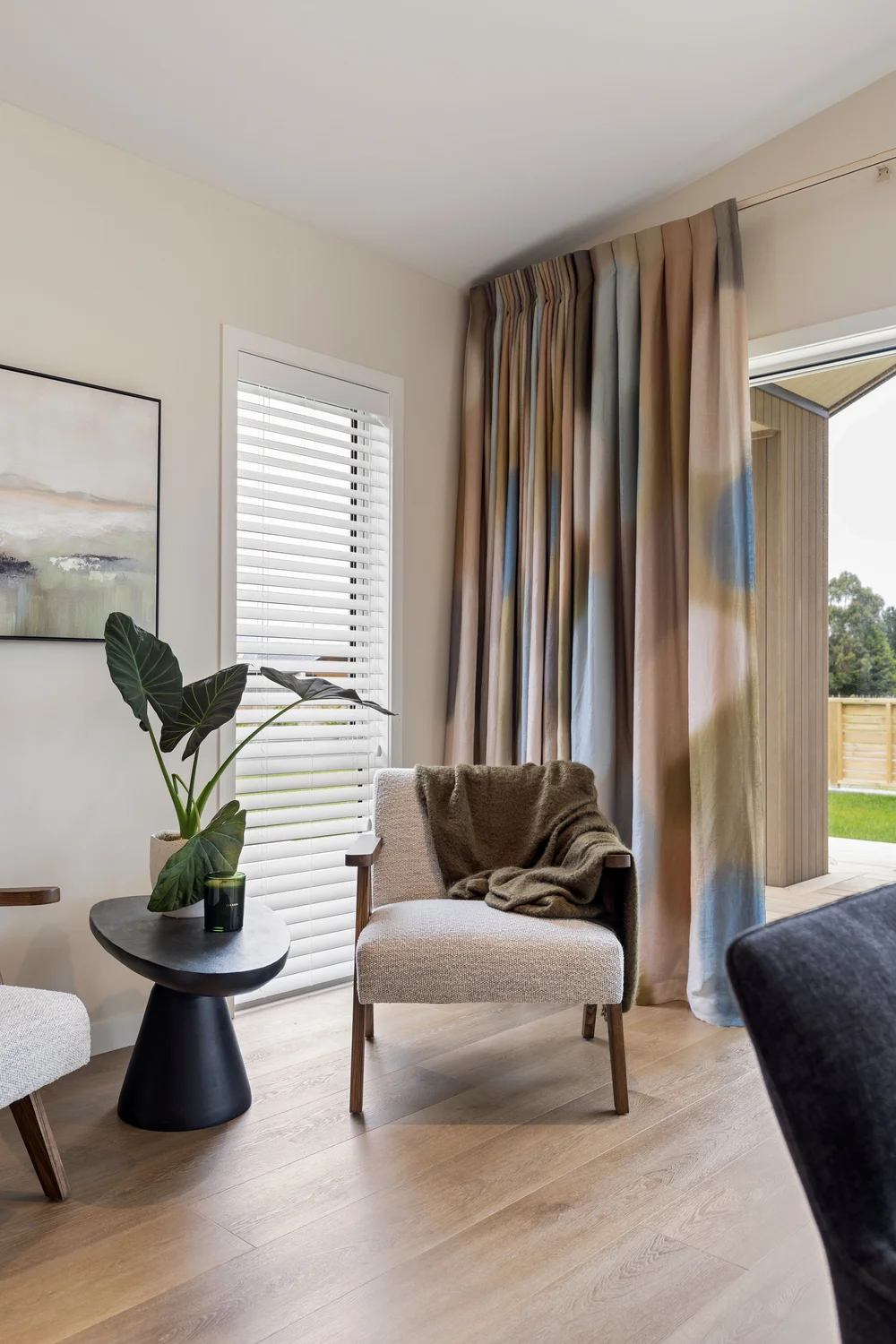 Curtains in the Signature Homes showhome at Turoa St, Feilding