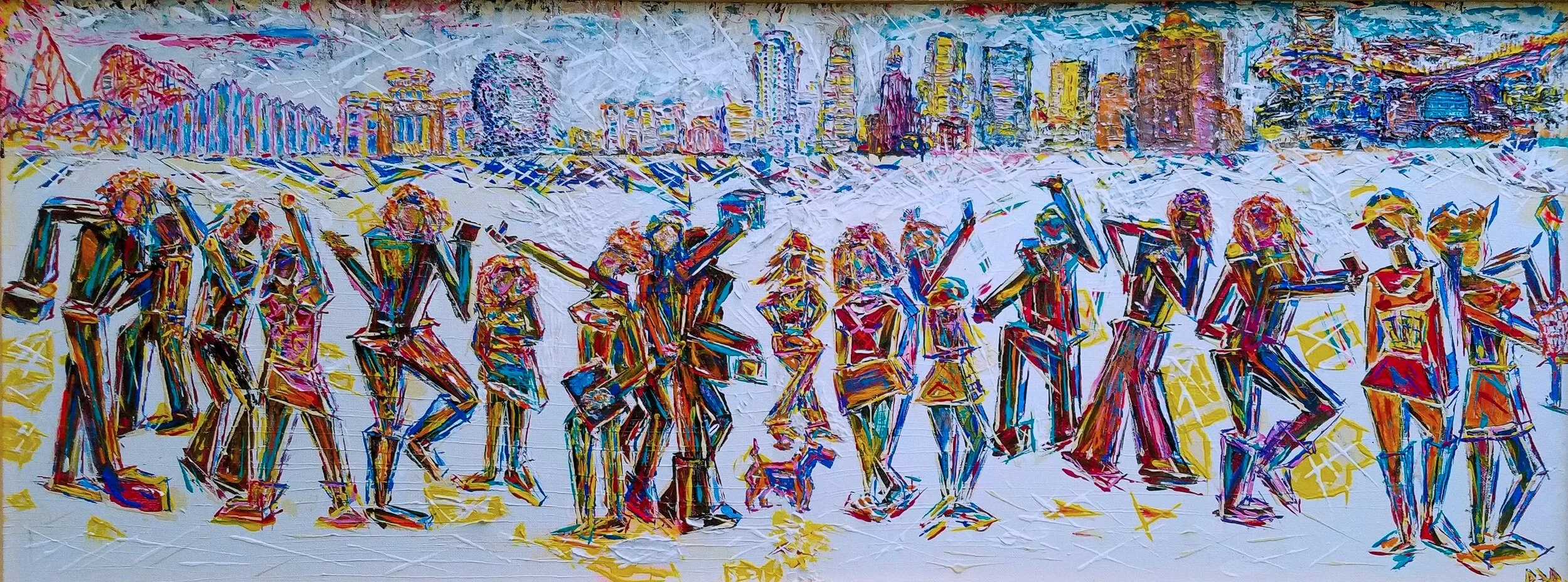 People Charlotte. Oil Acrylic on canvas SOLD