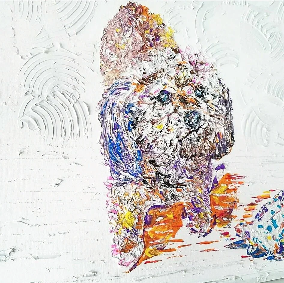 Furry baby portrait. Acrylic on canvas SOLD